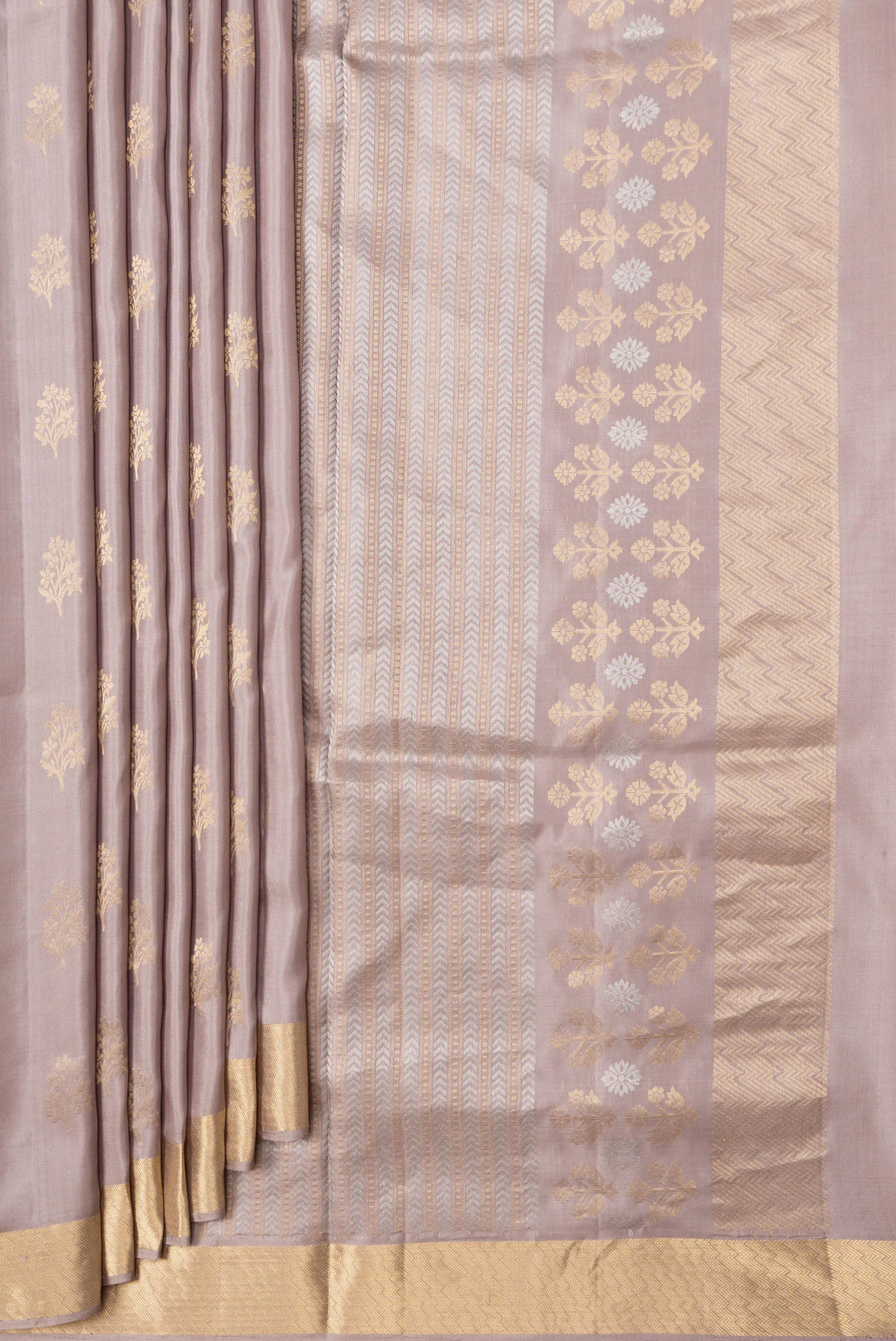 Beige Soft Silk Saree - Image 4