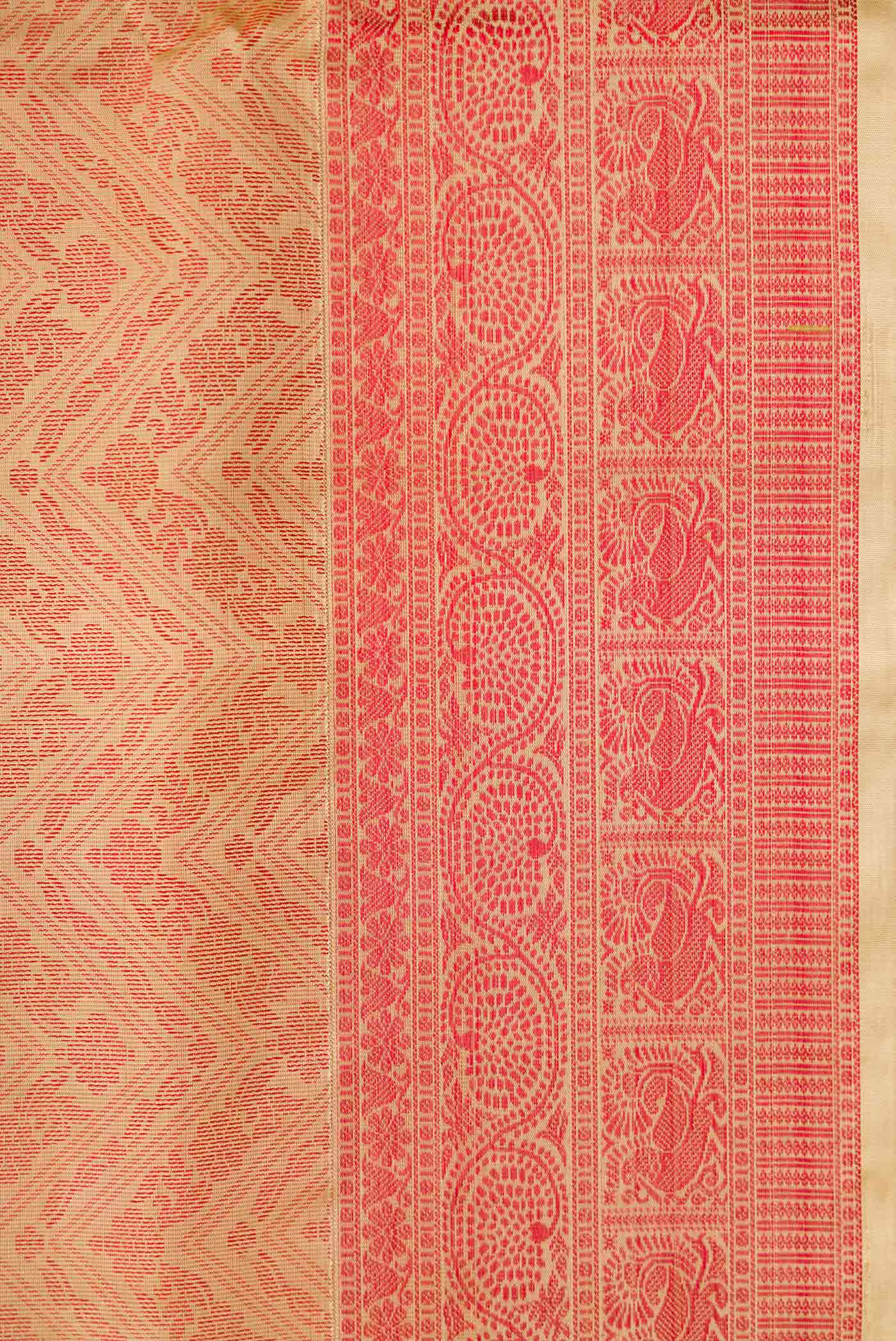 Beige Dual Tone Soft Silk Saree - Image 3