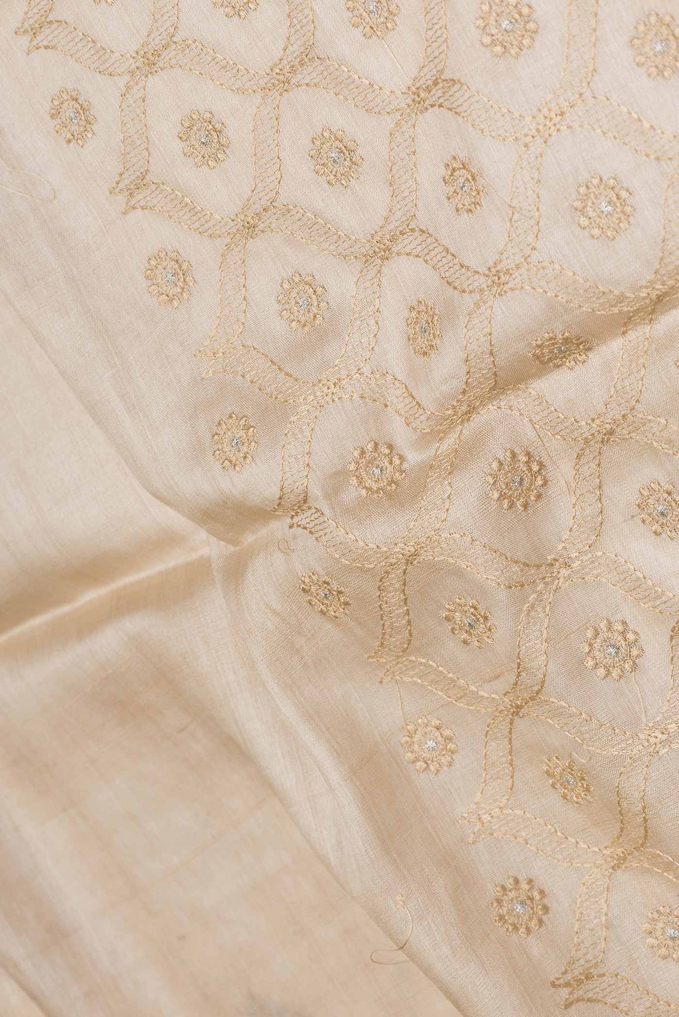 Beige Dual Tone Tussar Saree - Image 2