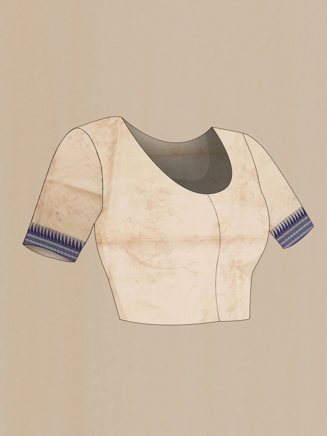 Beige Dual Tone Tussar Saree - Image 4