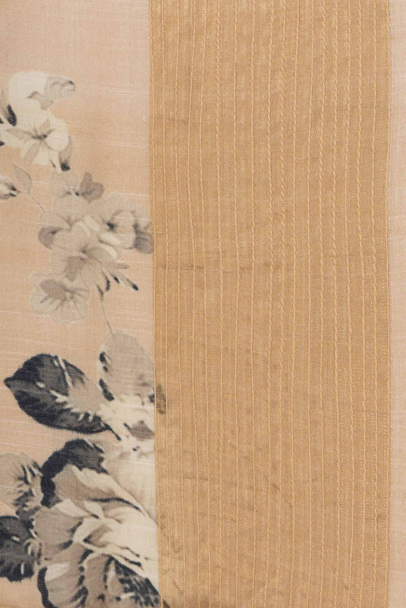 Beige Dual Tone Tussar Saree - Image 3