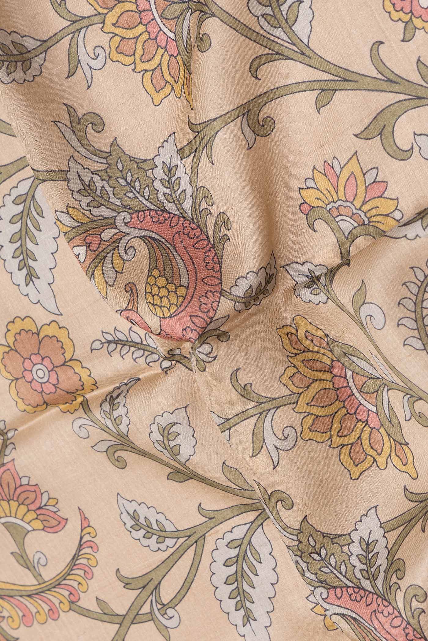 Beige Tussar Saree - Image 2