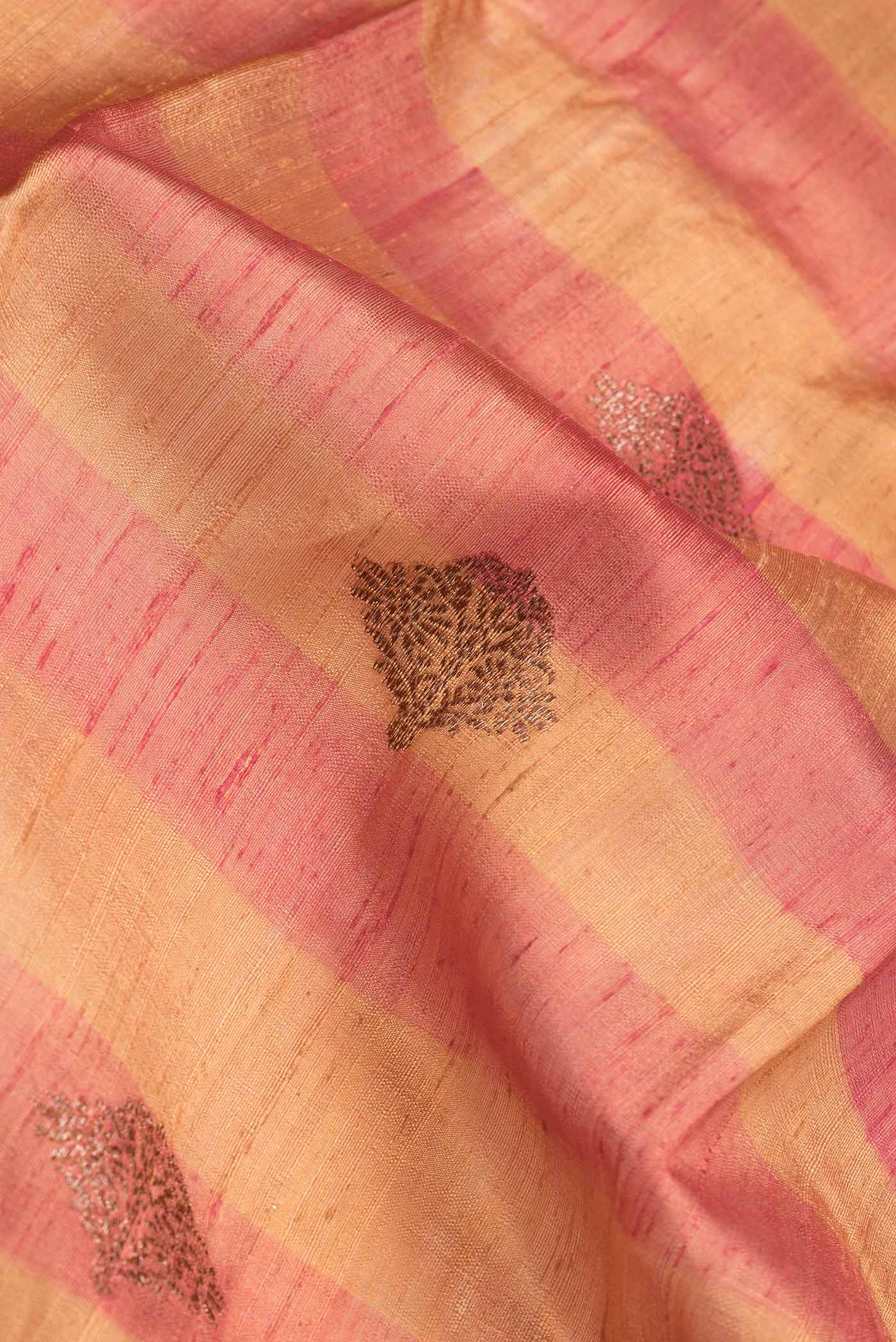 Beige Dual Tone Tussar Saree - Image 2