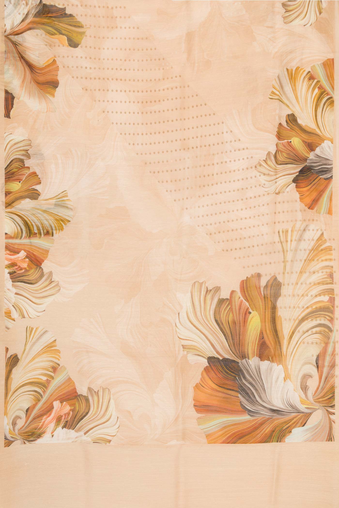 Beige Dual Tone Tussar Silk Saree - Image 5