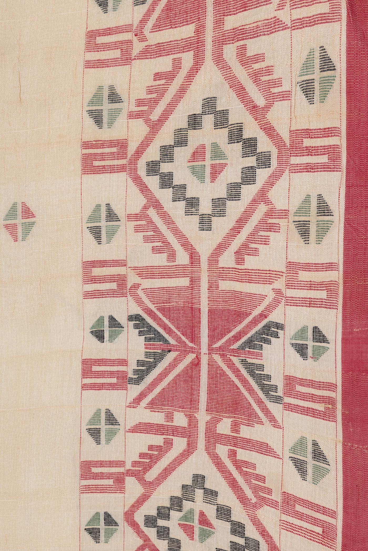 Beige Tussar Silk Saree - Image 3