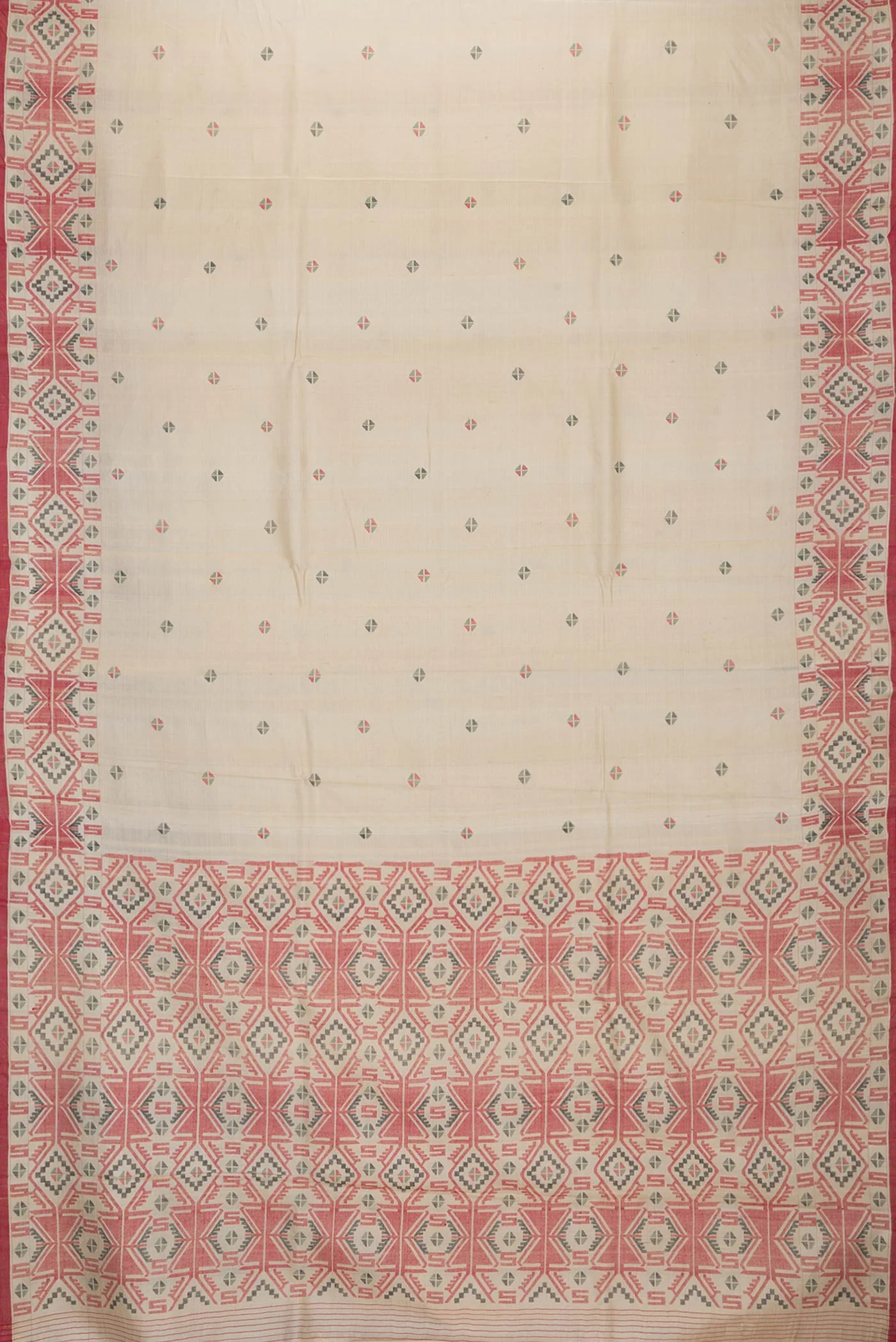 Beige Tussar Silk Saree - Image 6