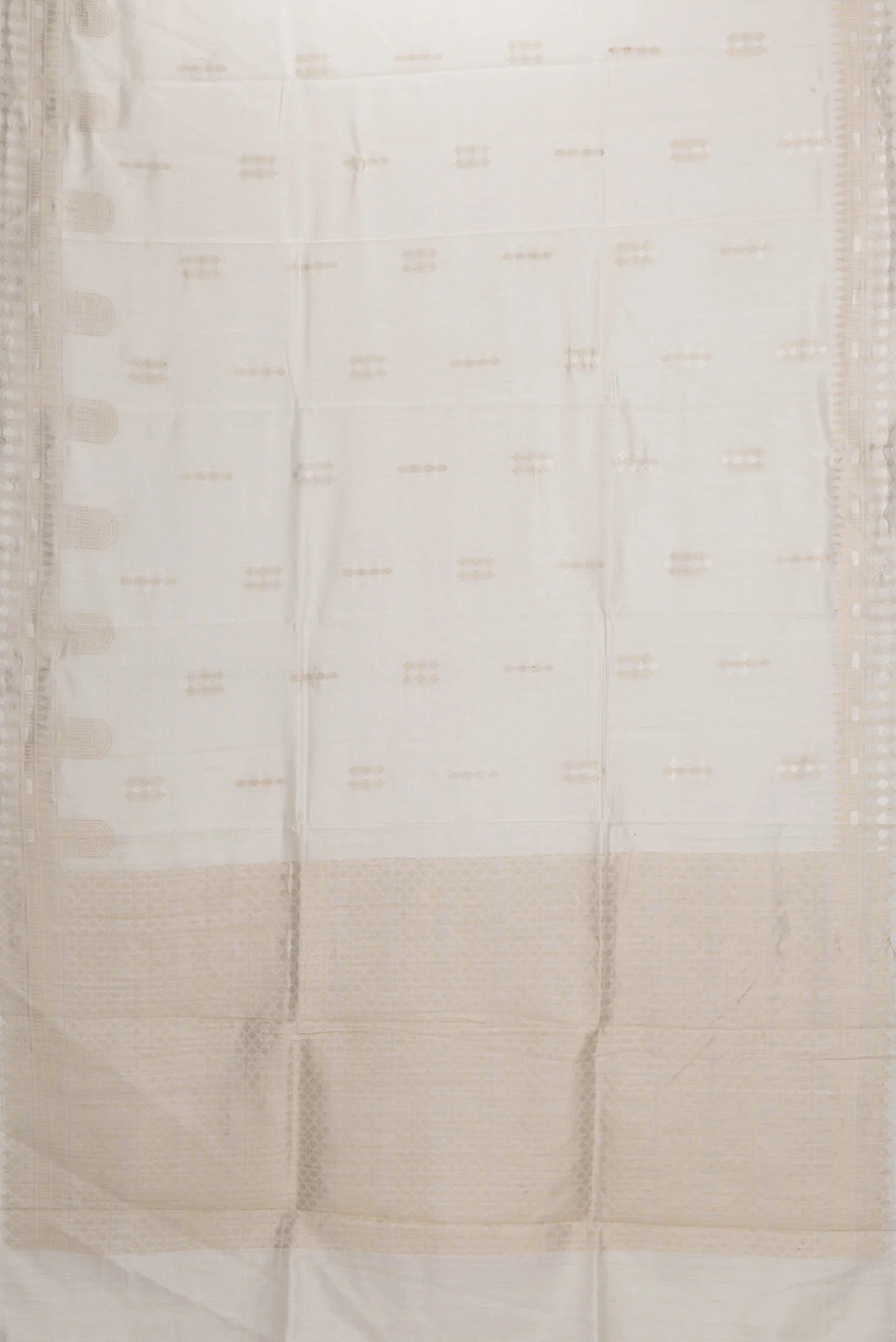 Cream Tussar Silk Saree - Image 6