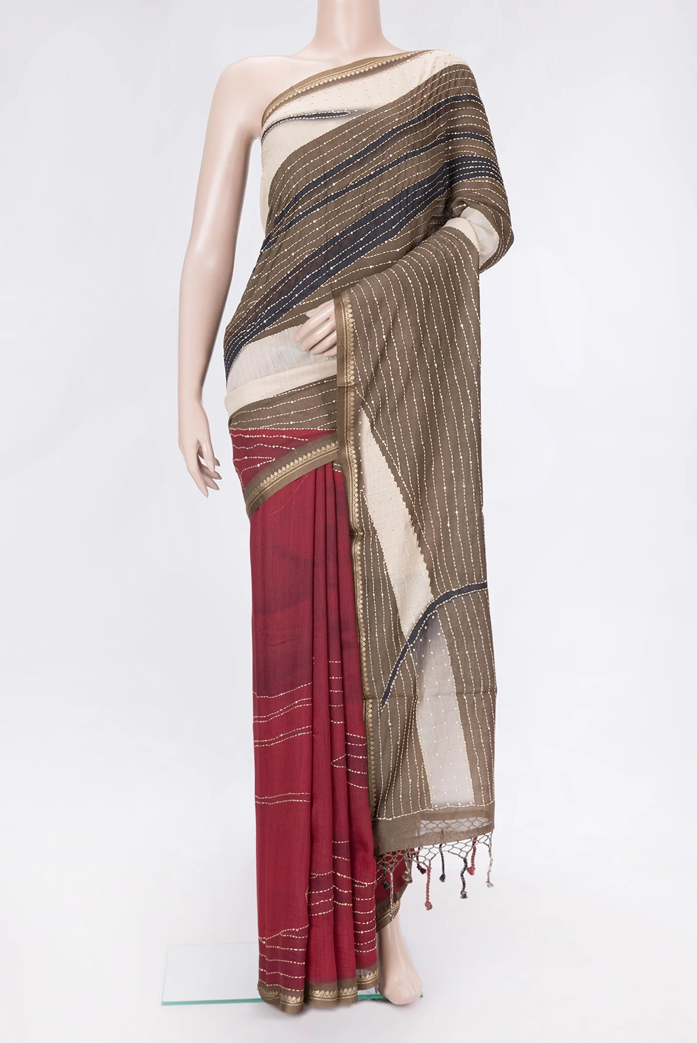 Multi Color Tussar Silk Saree