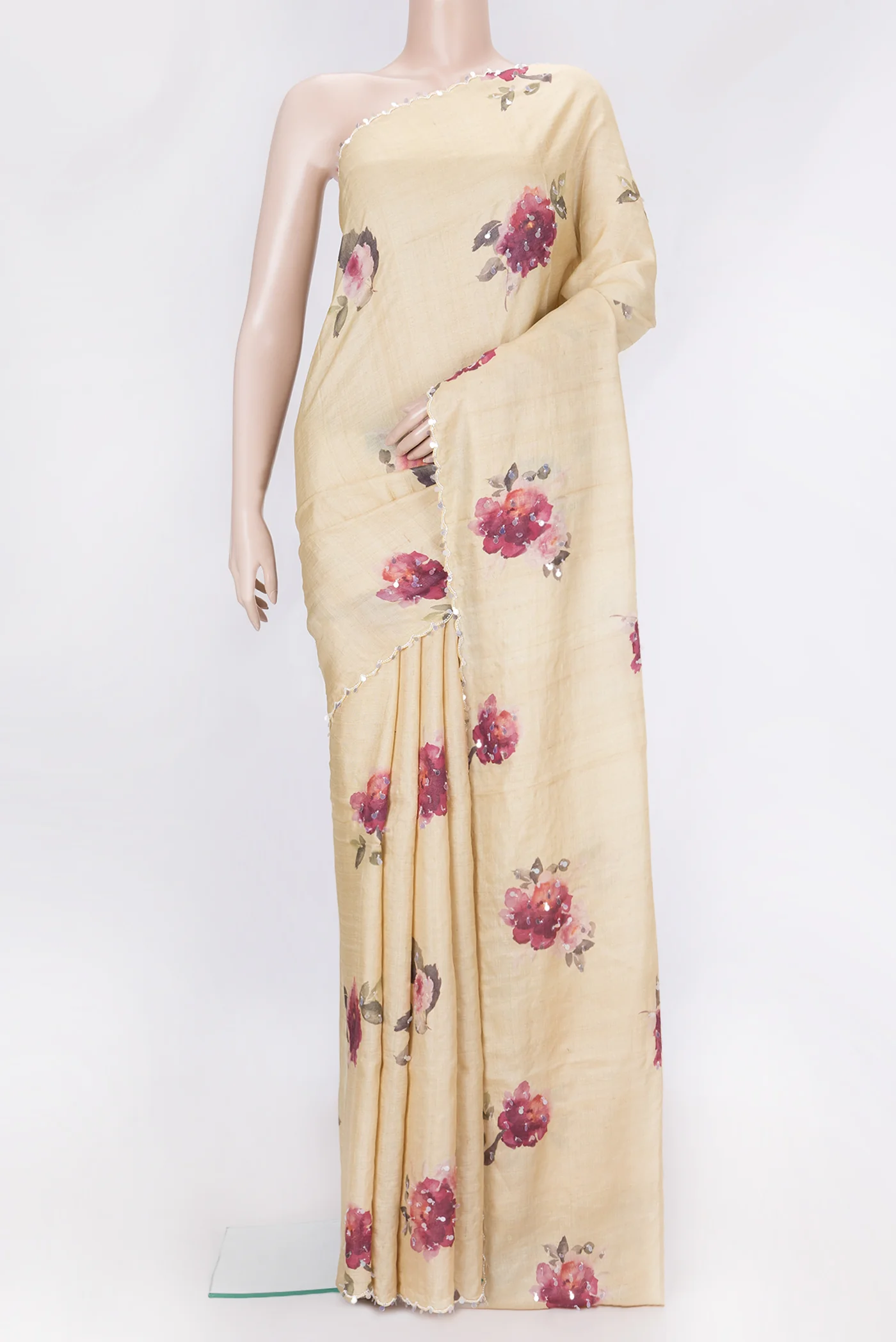 Sandal Tussar Silk Saree