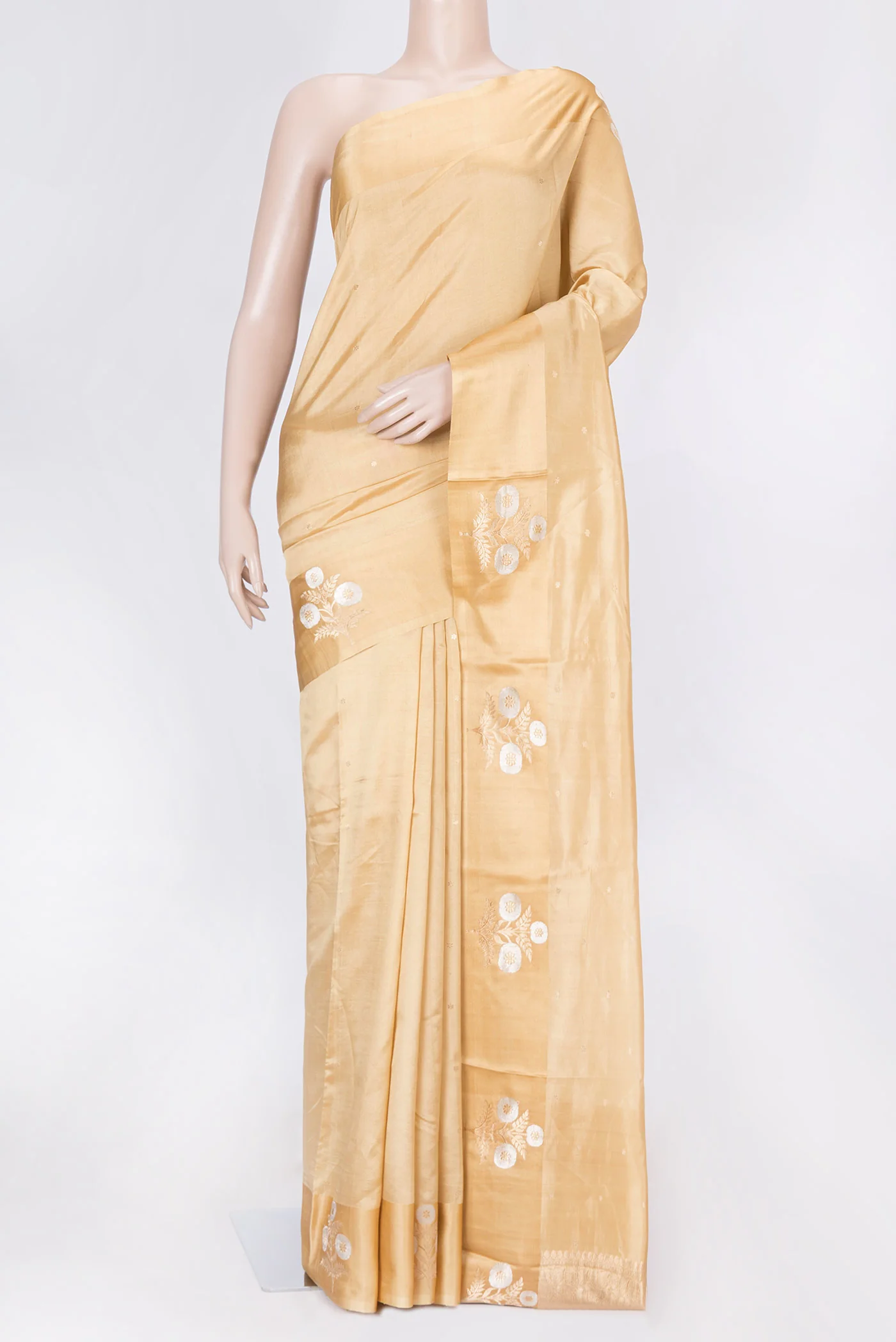 Sandal Banarasi Raw Silk Saree
