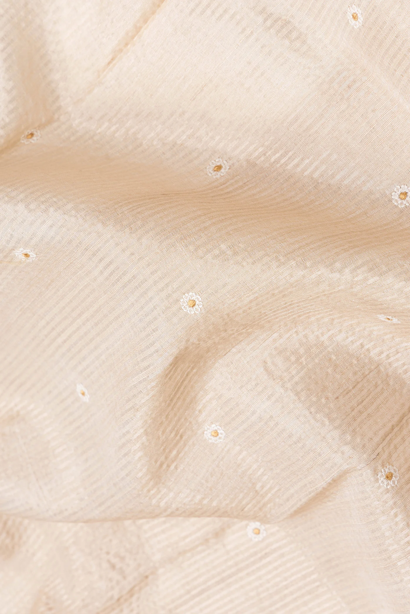 Beige Tussar Silk Saree - Image 2