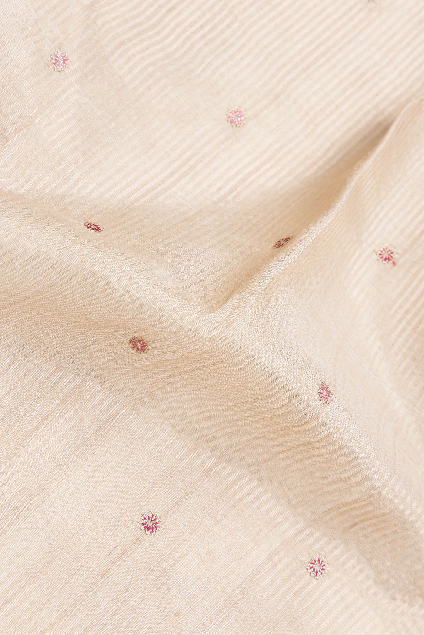 Cream Tussar Silk Saree - Image 2