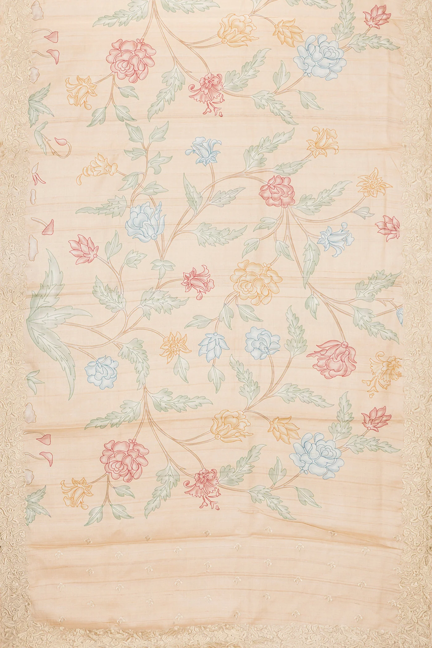 Beige Tussar Silk Saree - Image 6