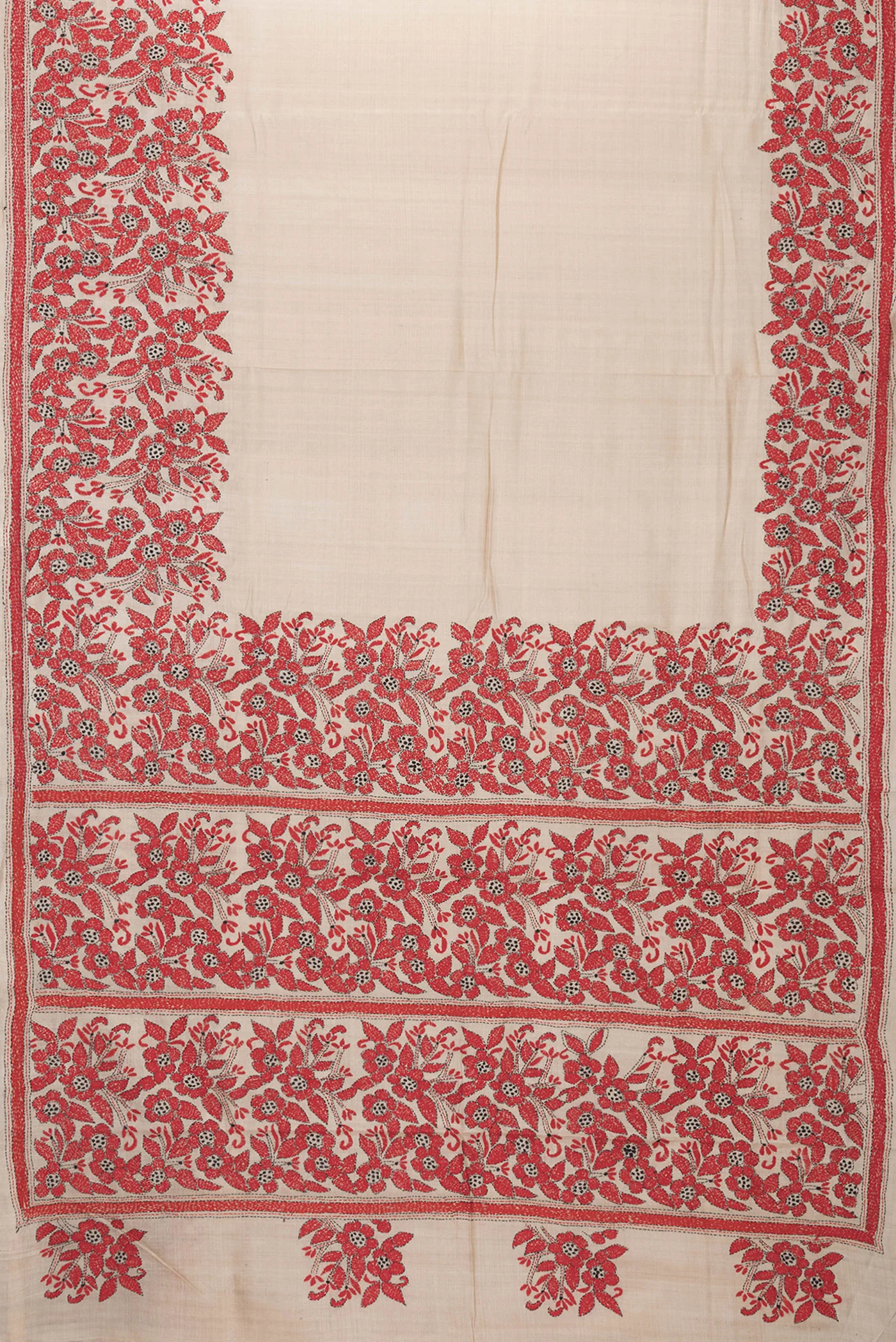 Beige Tussar Silk Saree - Image 6