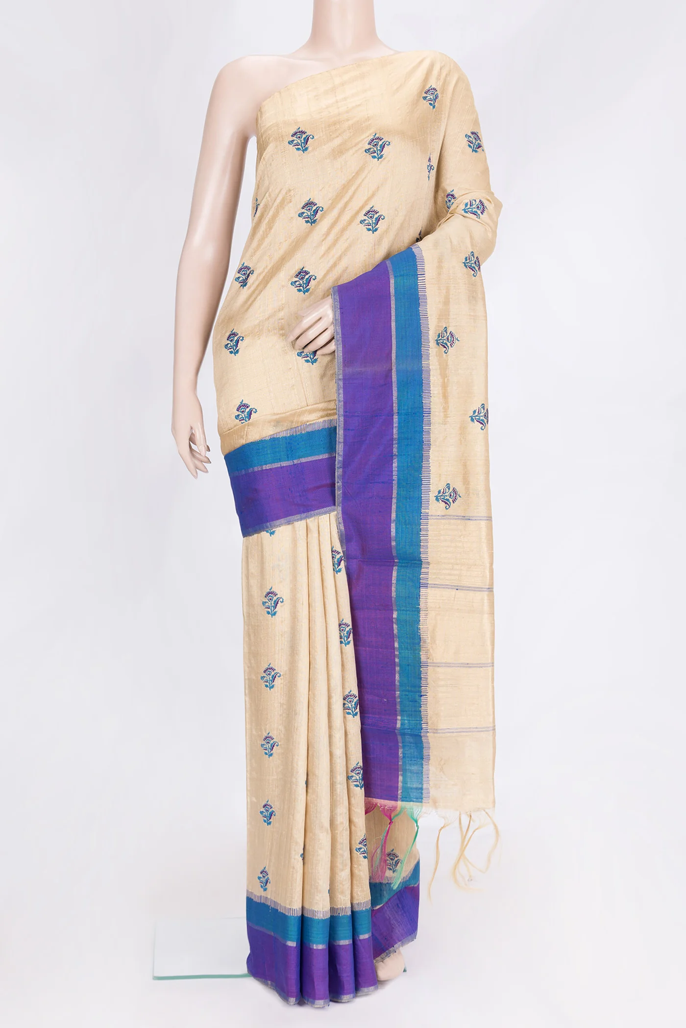 Beige Raw Silk Saree