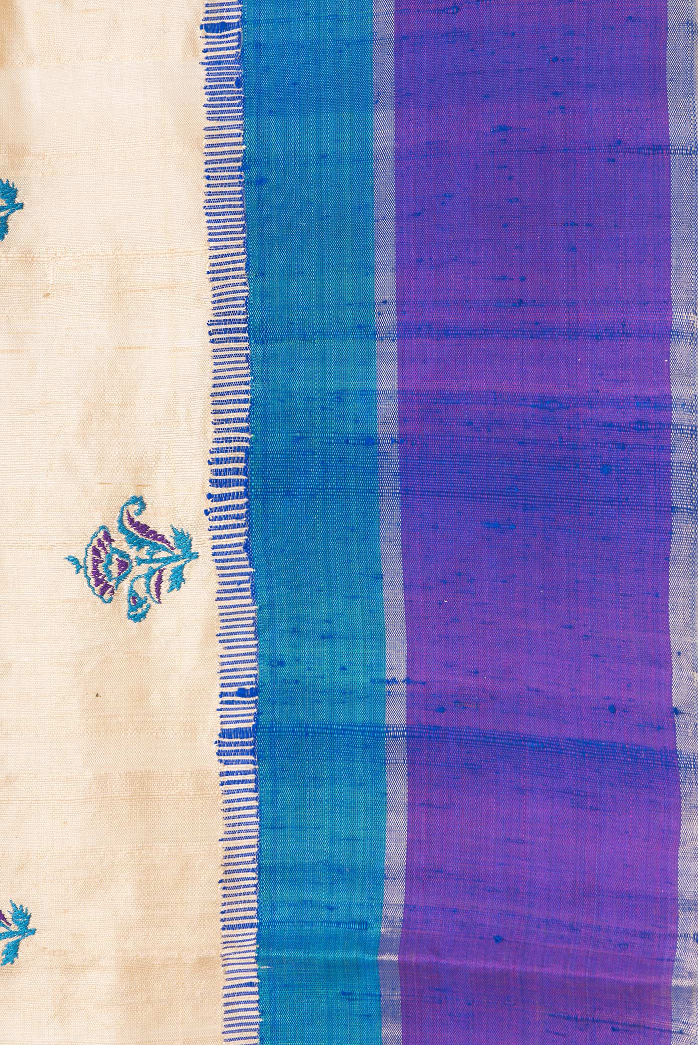 Beige Raw Silk Saree - Image 3