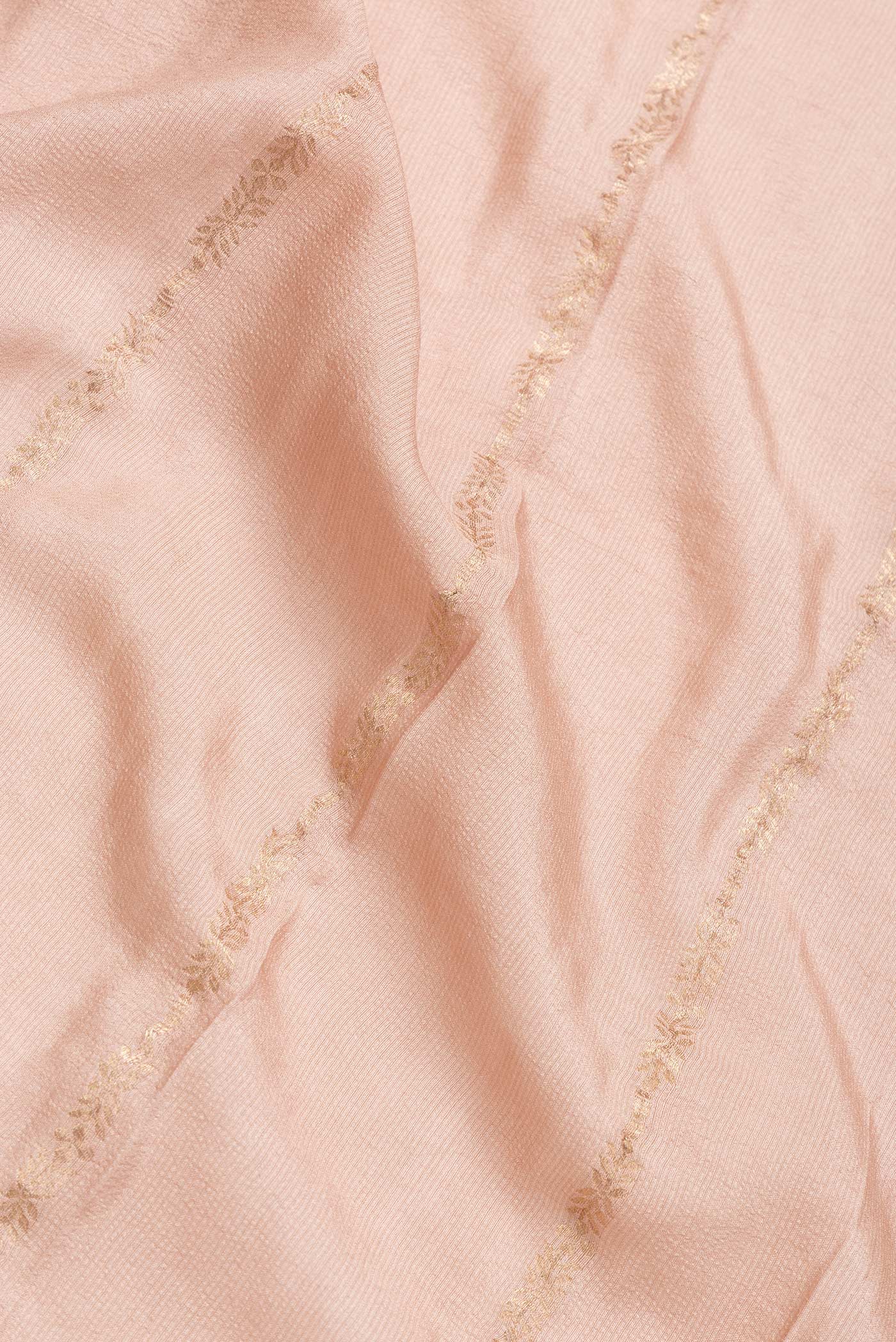 Rose Gold Banarasi Tussar Silk Saree - Image 2