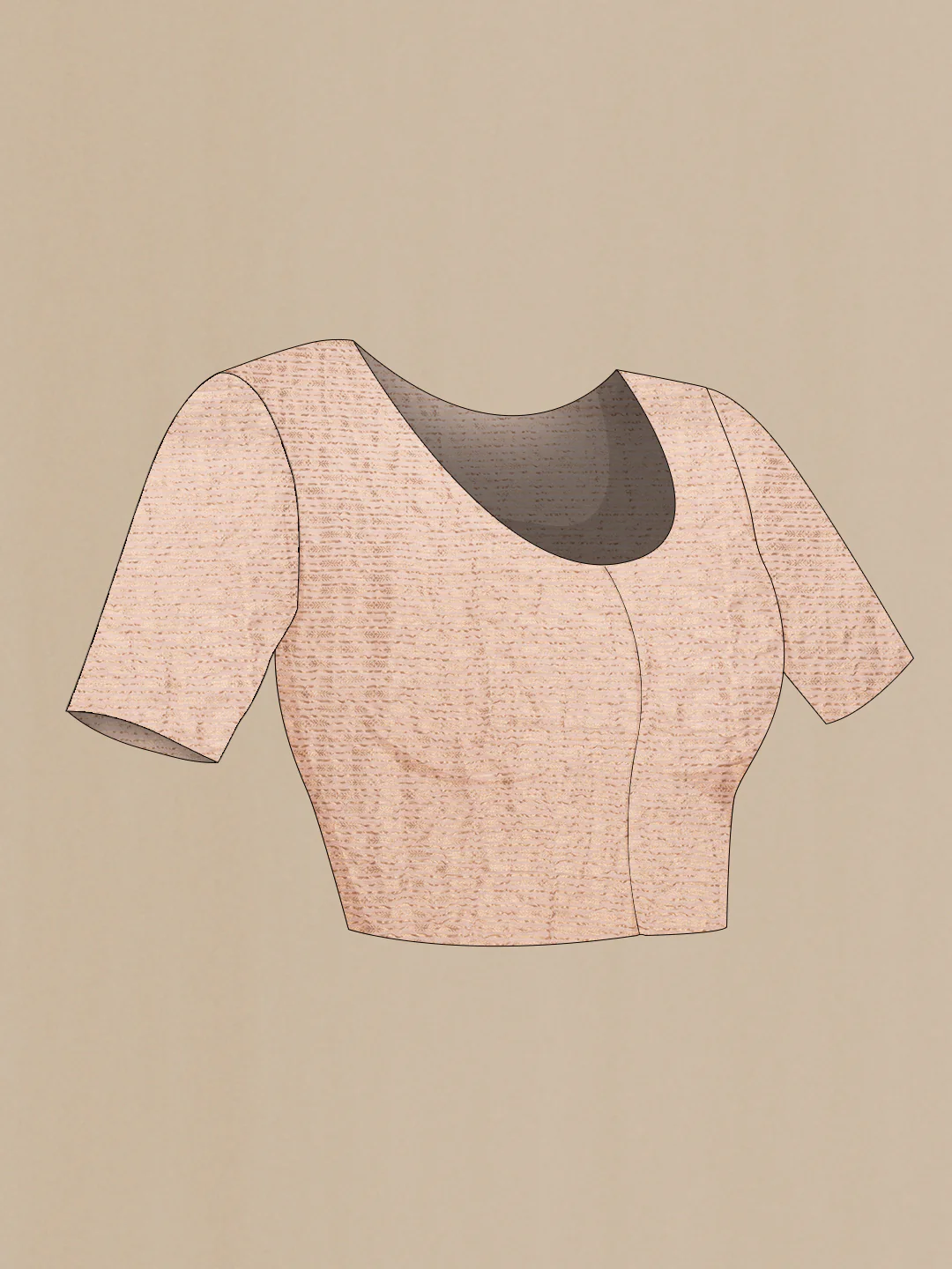 Rose Gold Banarasi Tussar Silk Saree - Image 5