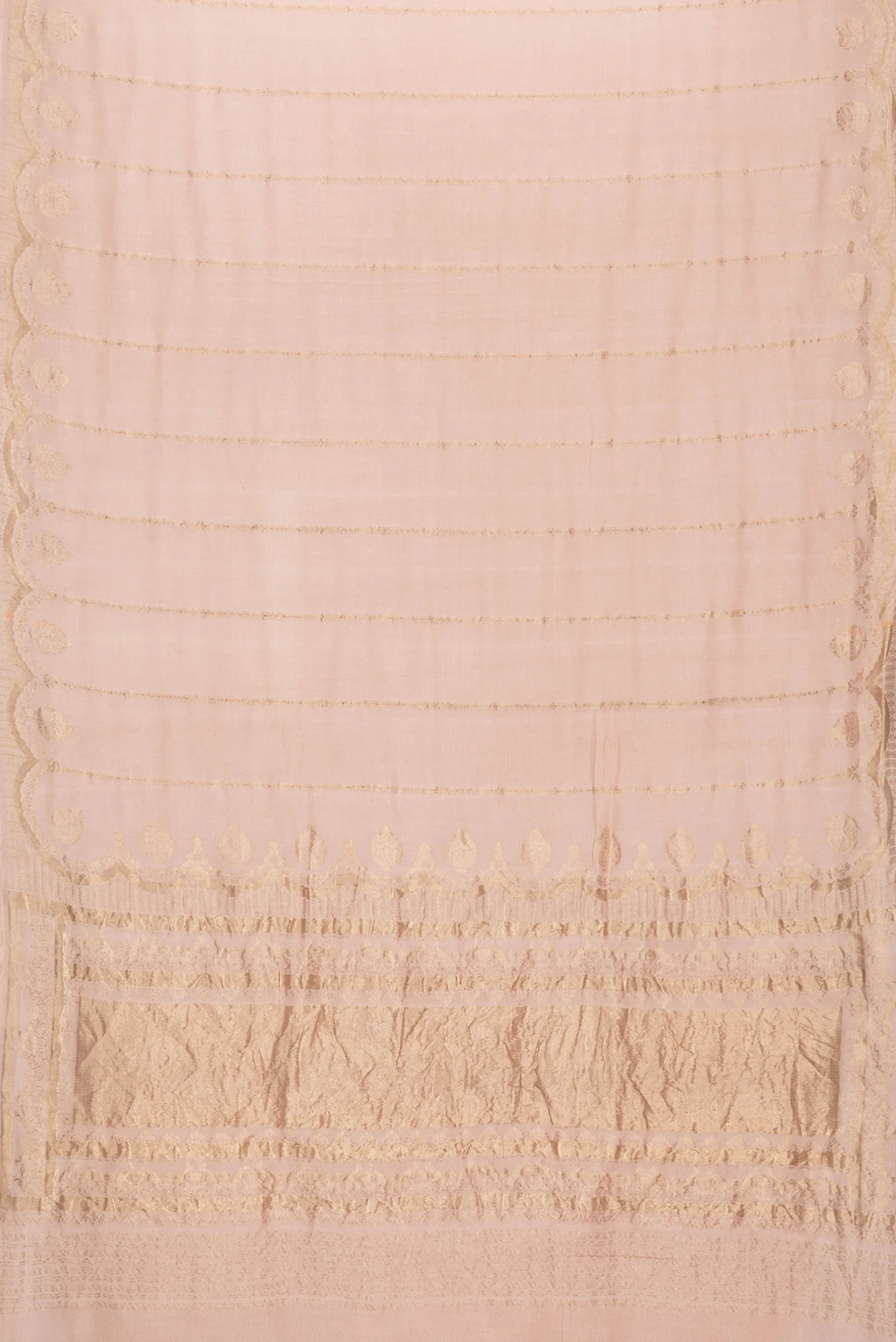 Rose Gold Banarasi Tussar Silk Saree - Image 6