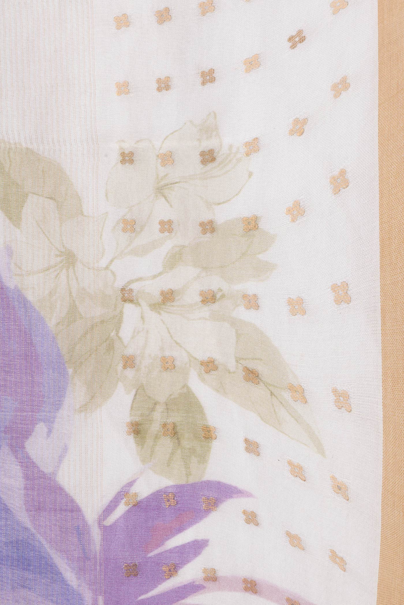 Cream Tussar Silk Saree - Image 3