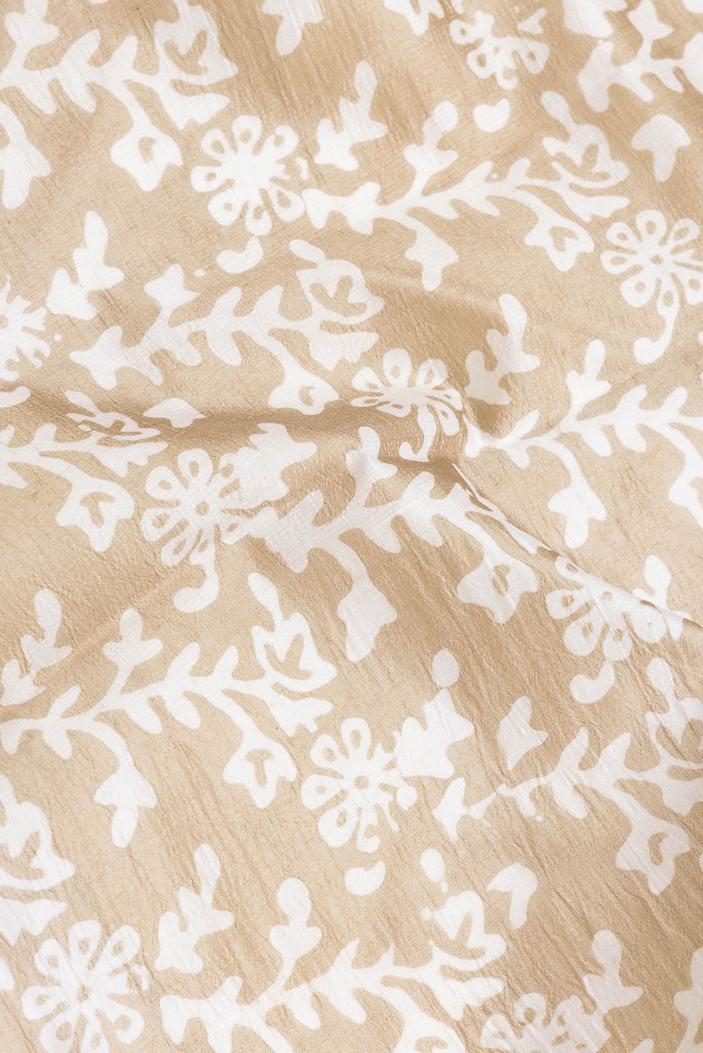 Beige Printed Silk Saree - Image 2