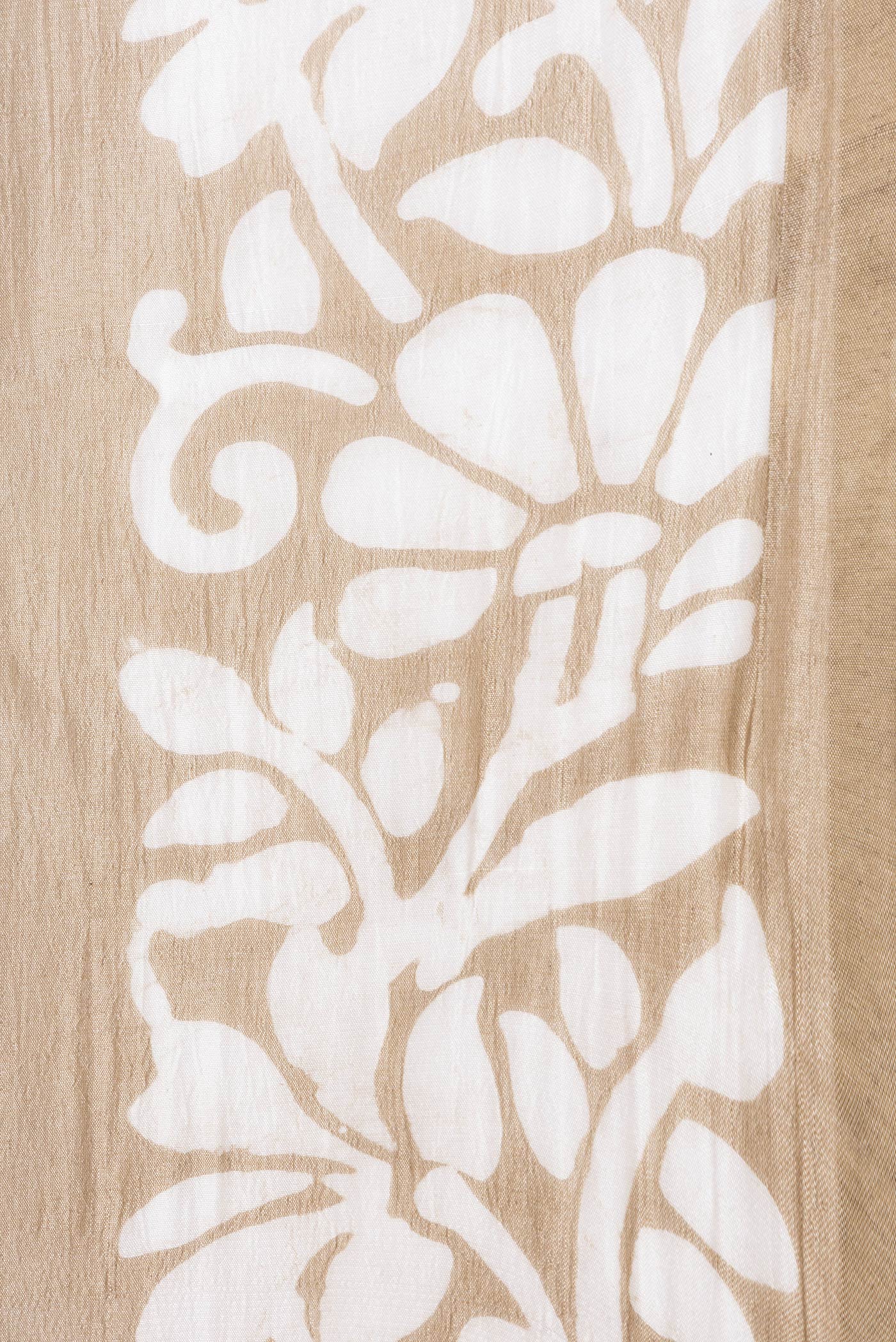 Beige Printed Silk Saree - Image 3