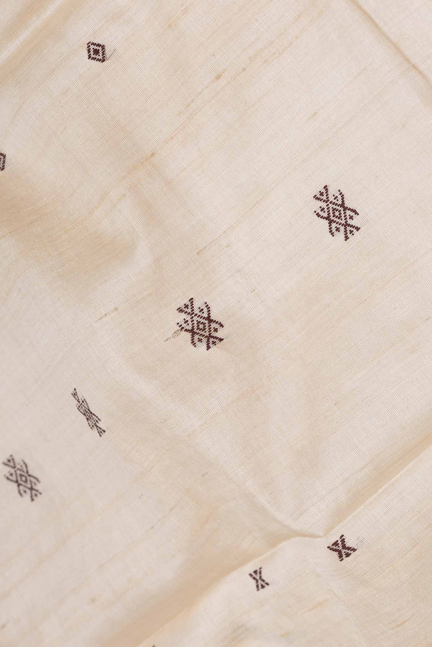 Beige Dual Tone Tussar Silk Saree - Image 2