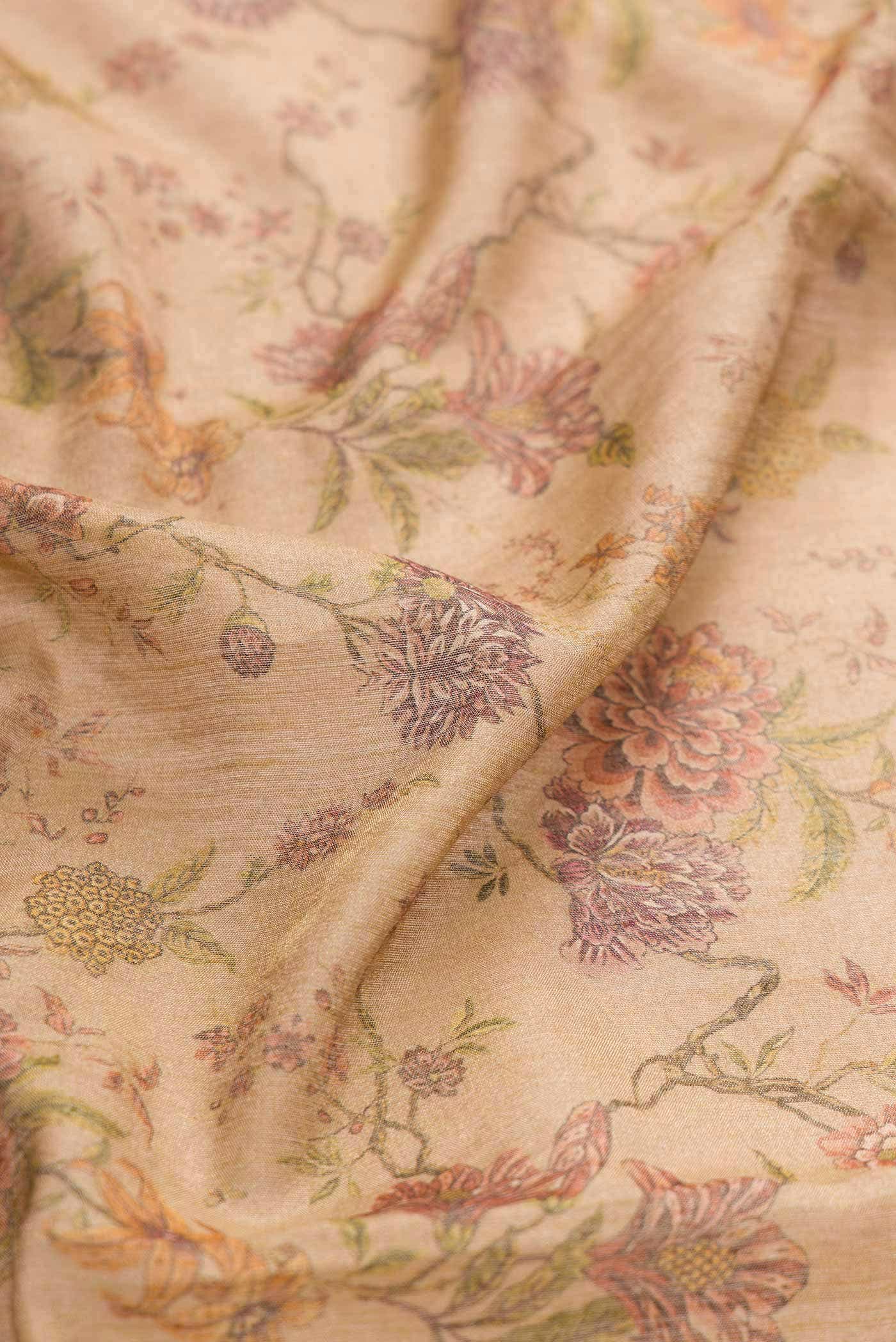 Beige Dual Tone Tussar Silk Saree - Image 2