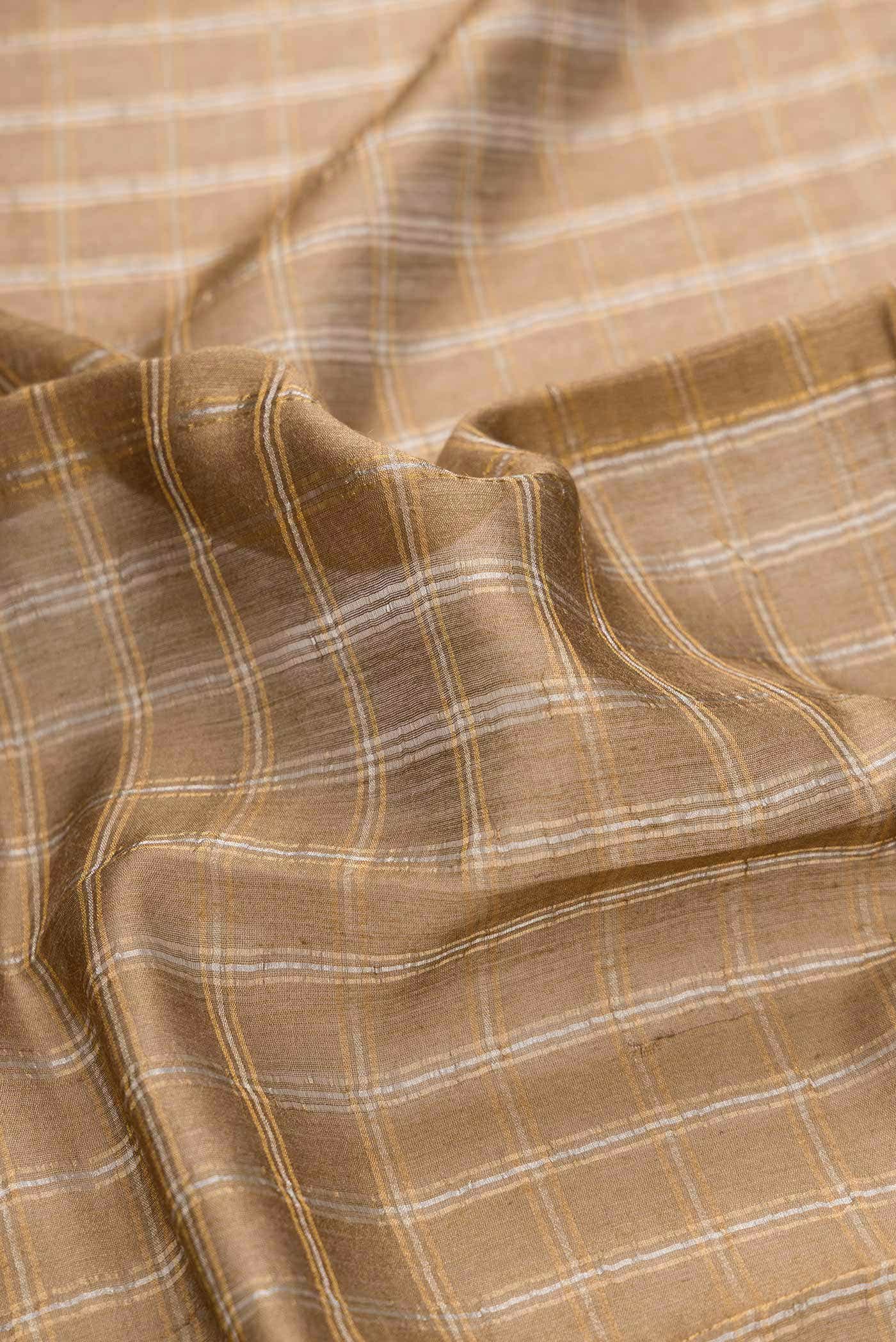 Beige Dual Tone Tussar Silk Saree - Image 2