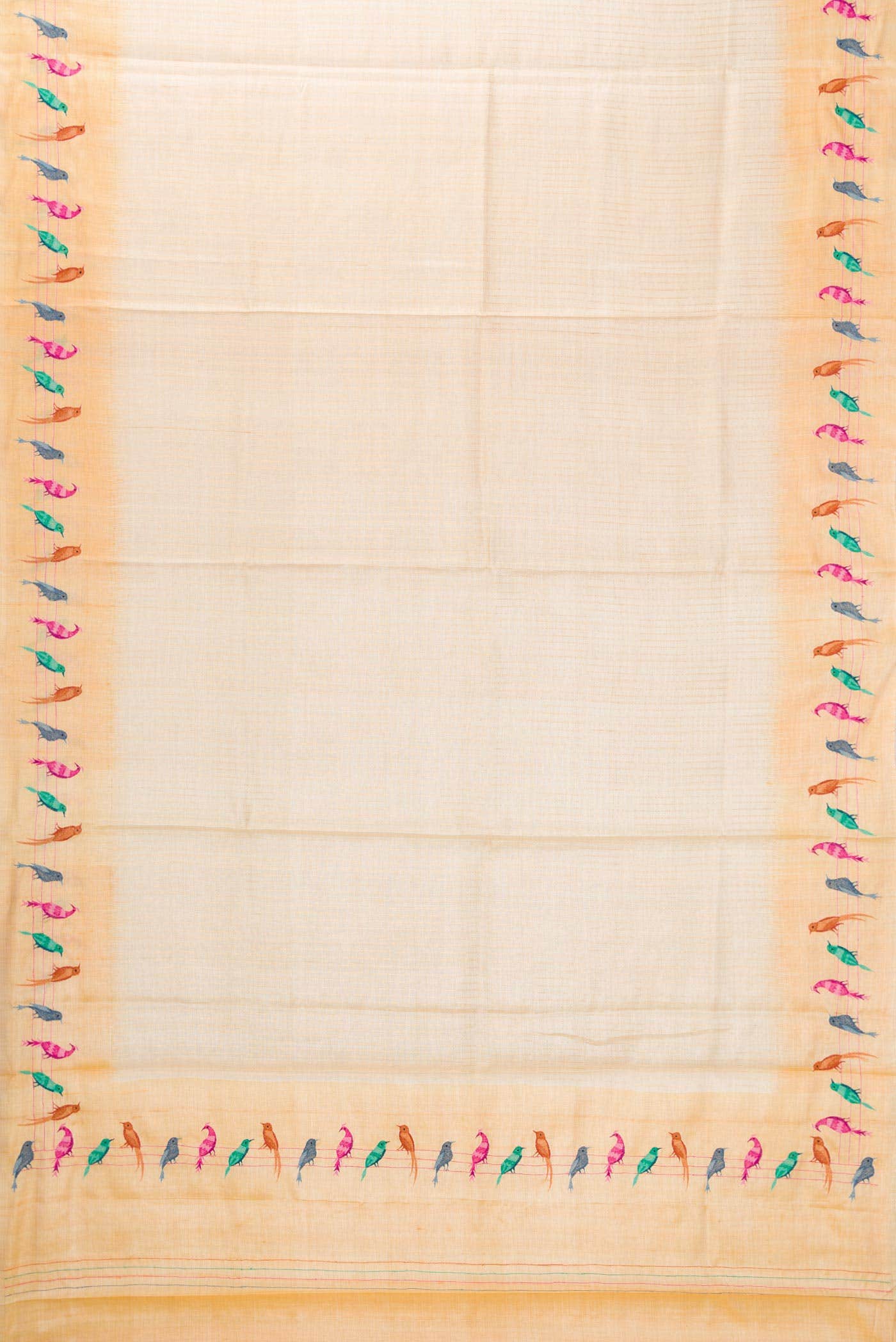 Beige Dual Tone Tussar Silk Saree - Image 4