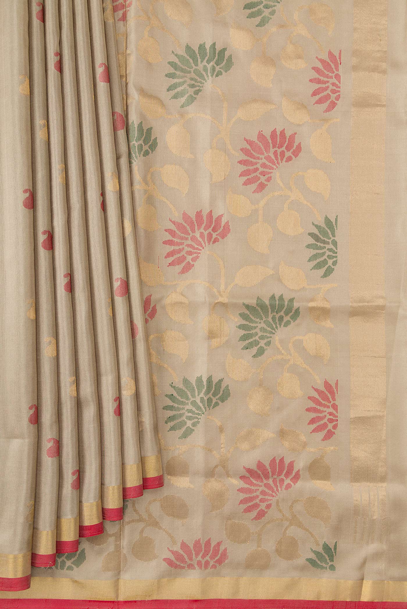 Grey Uppada Silk Saree - Image 4