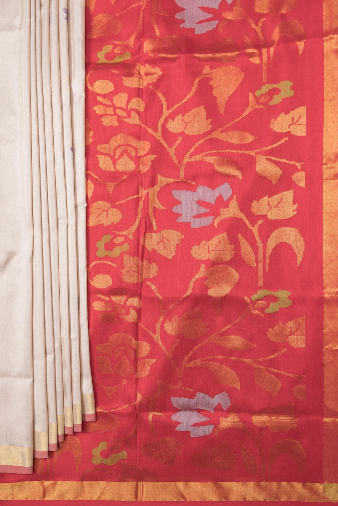 Cream Uppada Silk Saree - Image 4