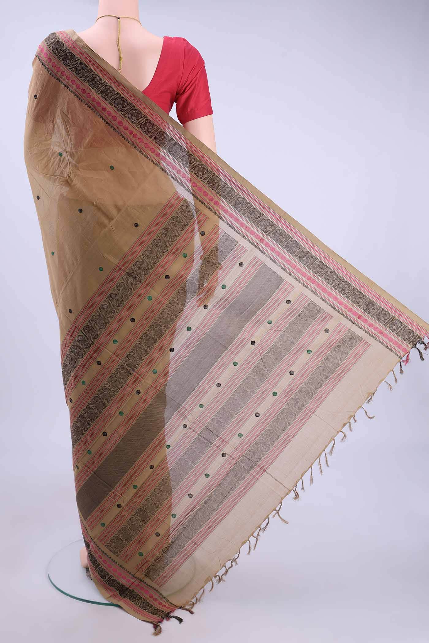 Beige Kanchi Cotton Saree - Image 2