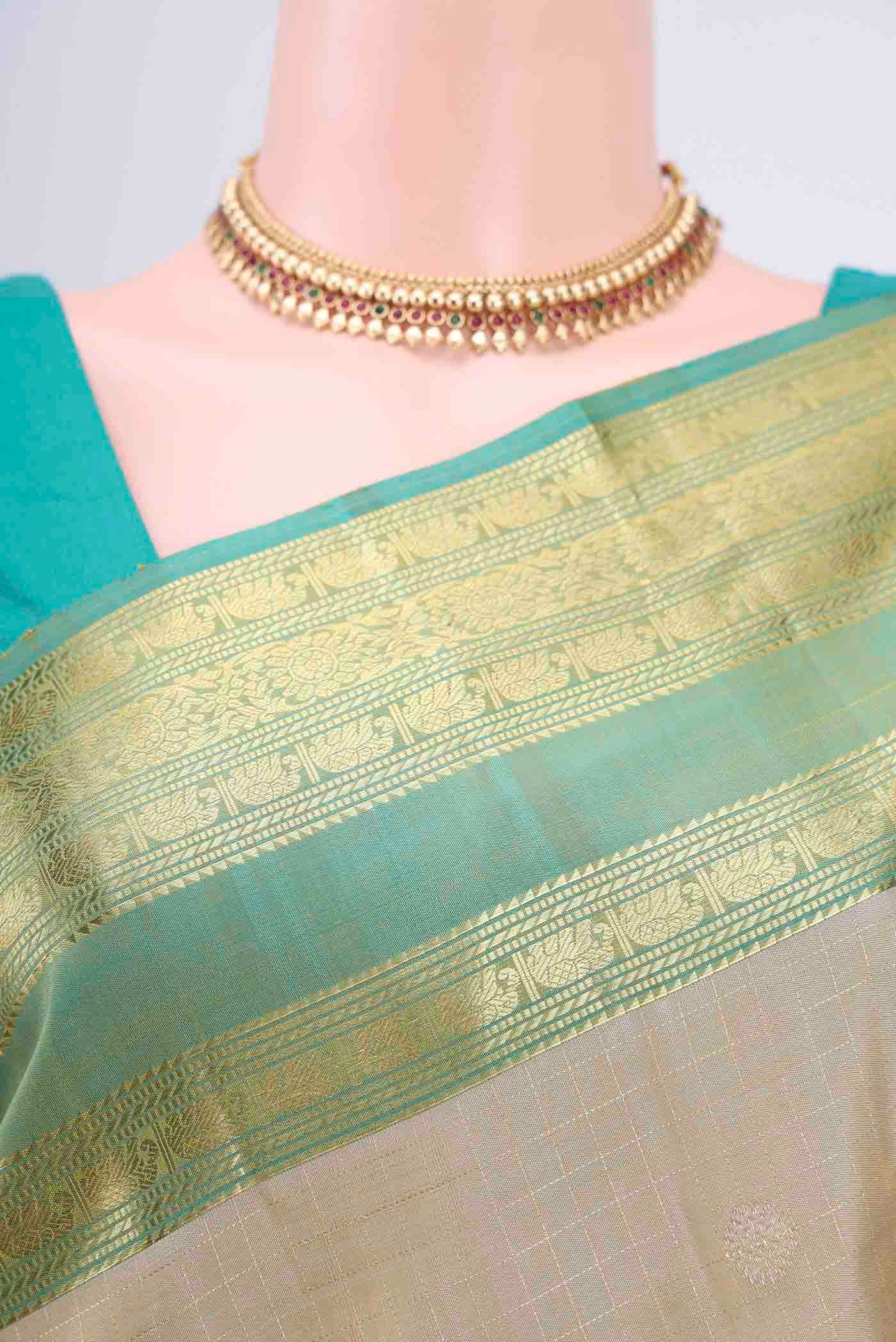 Beige Kanjivaram Saree - Image 2