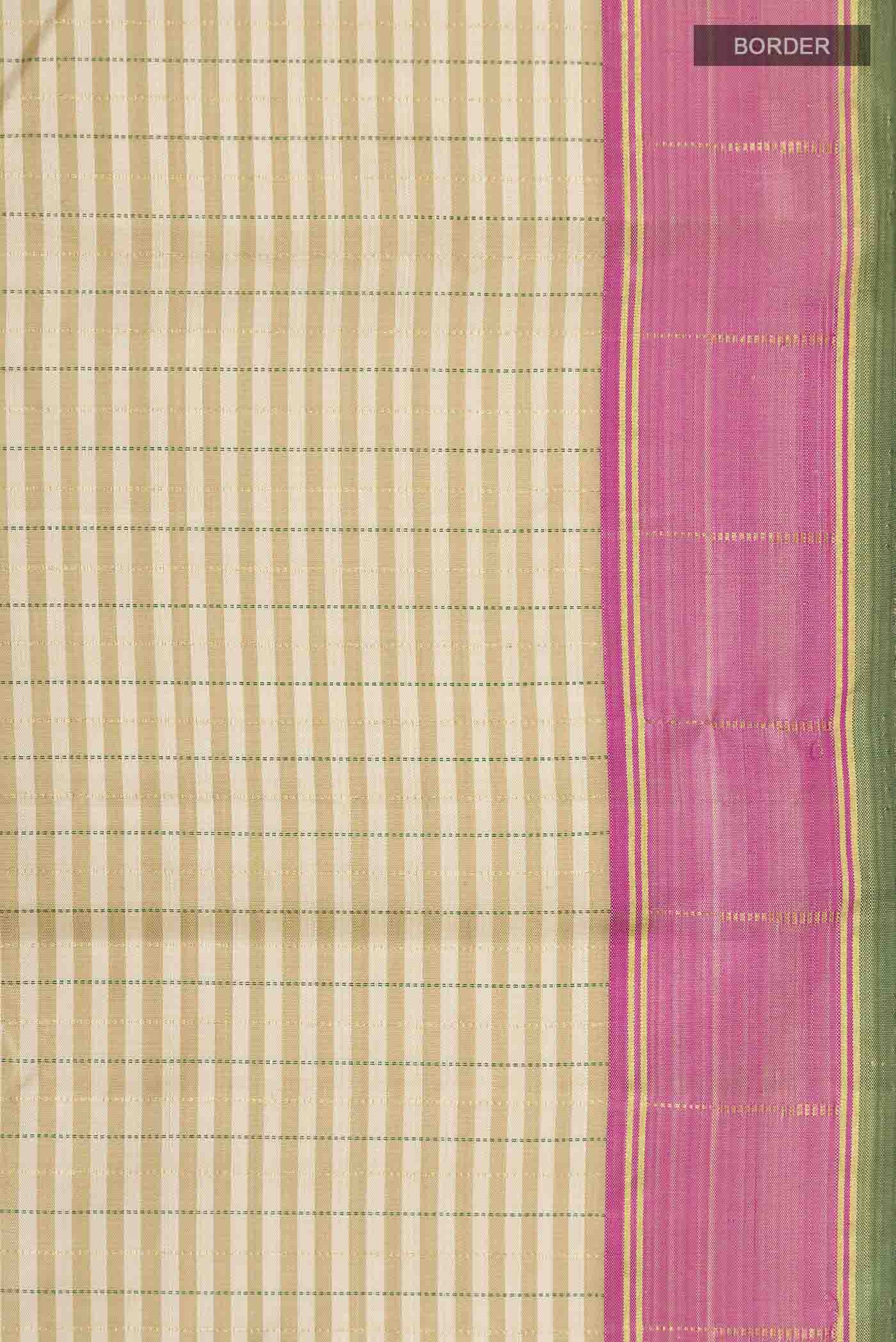 Beige Kanchipuram Silk Saree - Image 3