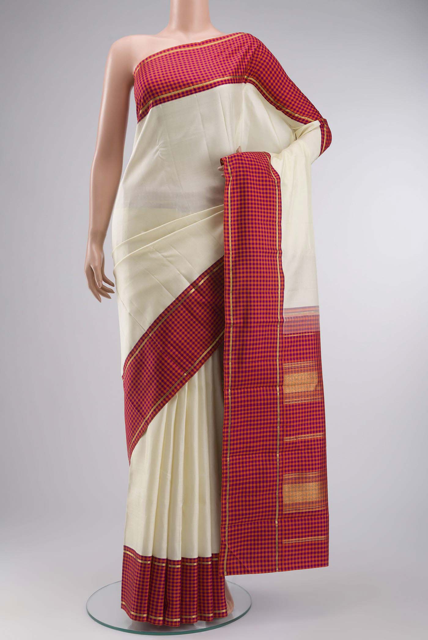 Pure Silk Pure Zari Off White Kanjivaram Saree