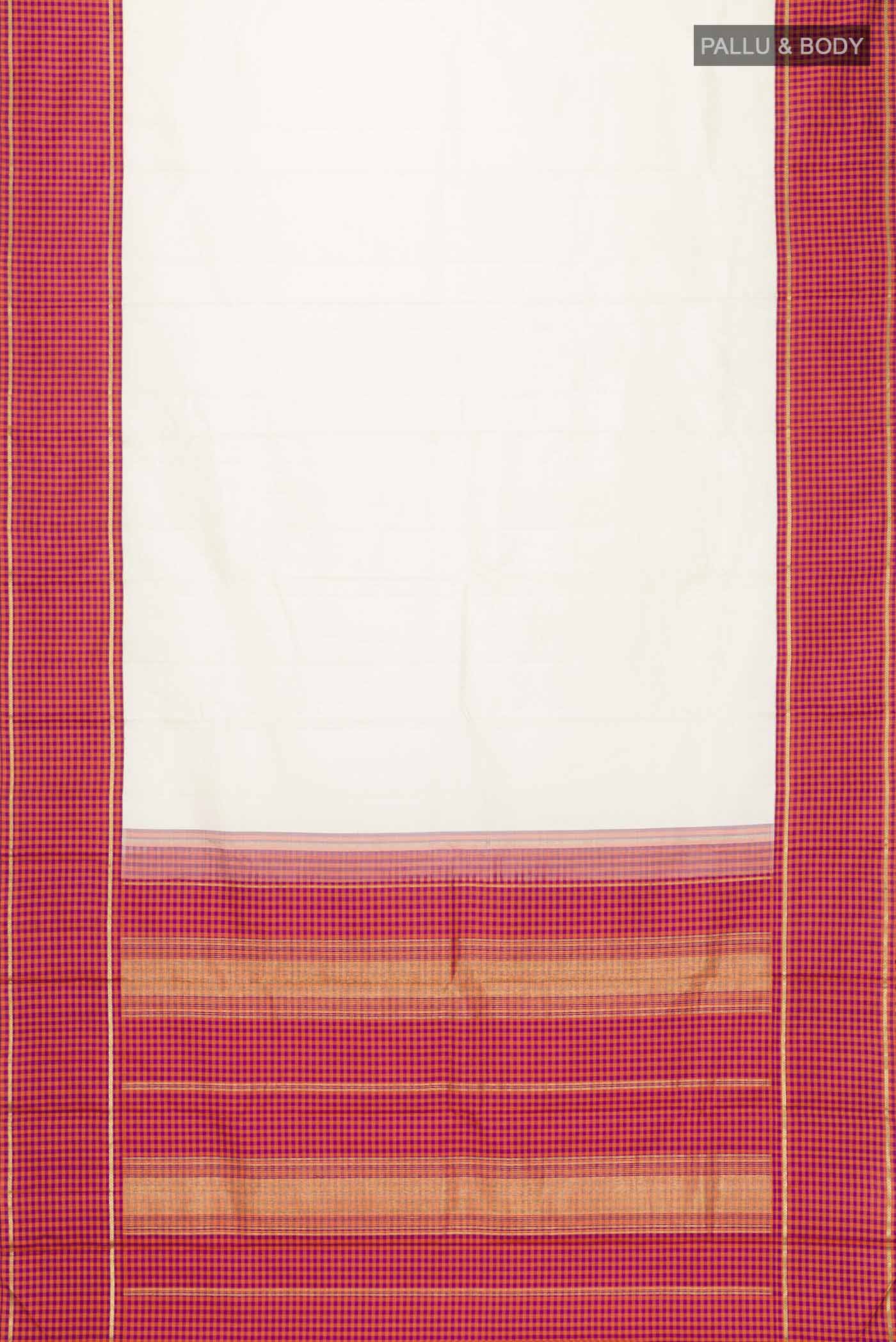 Pure Silk Pure Zari Off White Kanjivaram Saree - Image 6