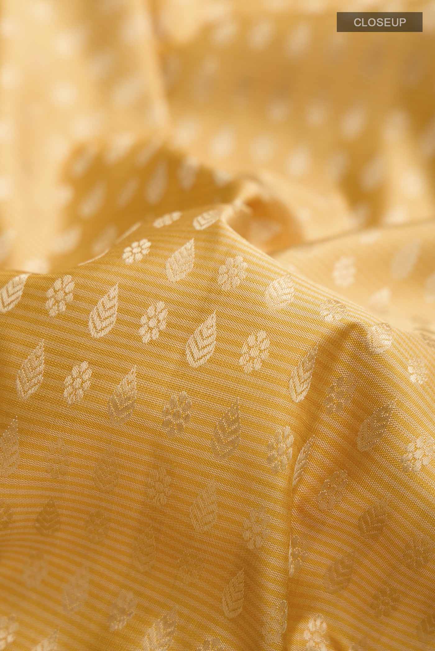 Yellow Kanchipuram Silk Saree - Image 2