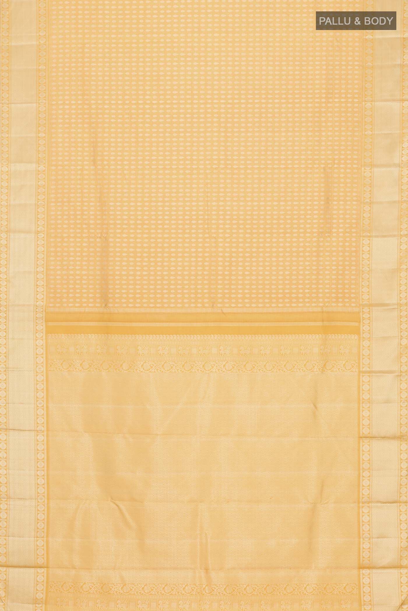 Yellow Kanchipuram Silk Saree - Image 6