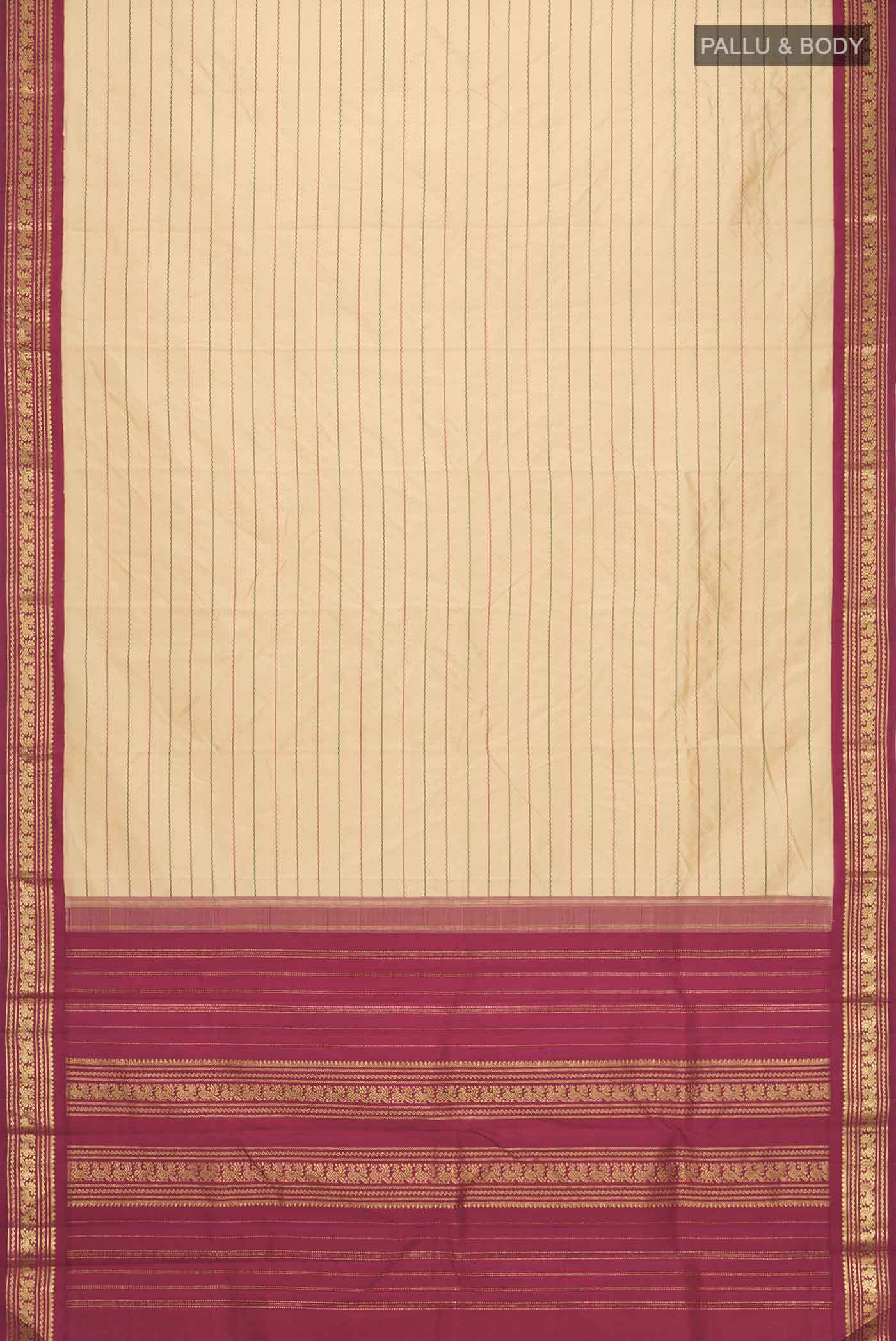 Sandal Kanchipuram Silk Saree - Image 6