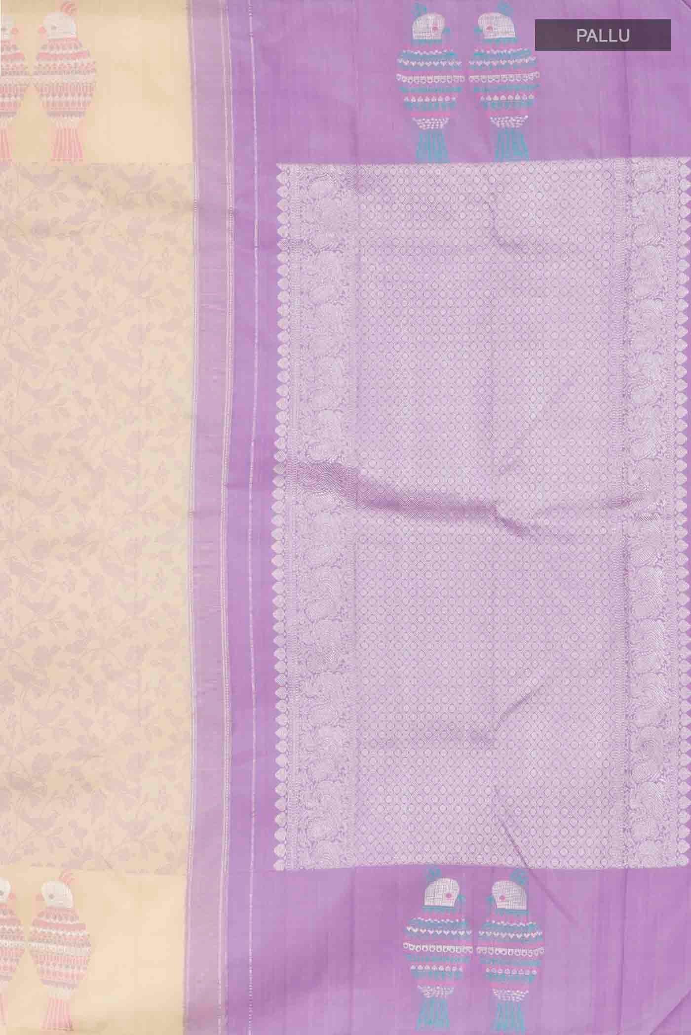 Beige Kanchipuram Silk Saree - Image 7