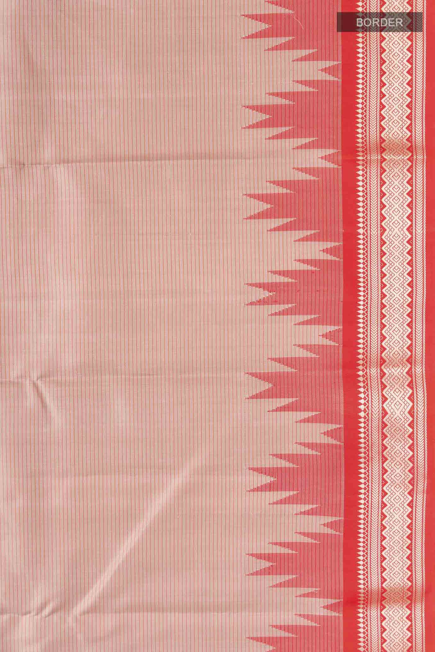 Beige Kanchipuram Silk Saree - Image 3