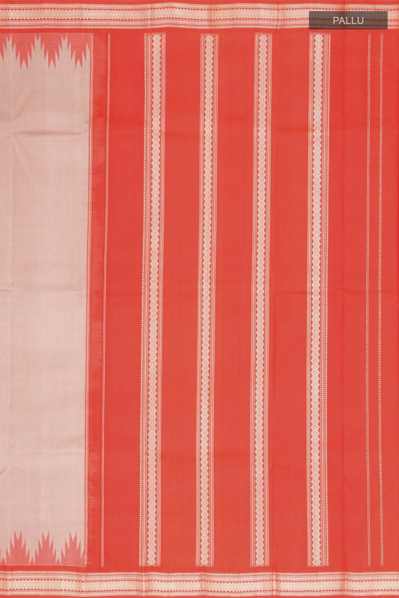 Beige Kanchipuram Silk Saree - Image 7