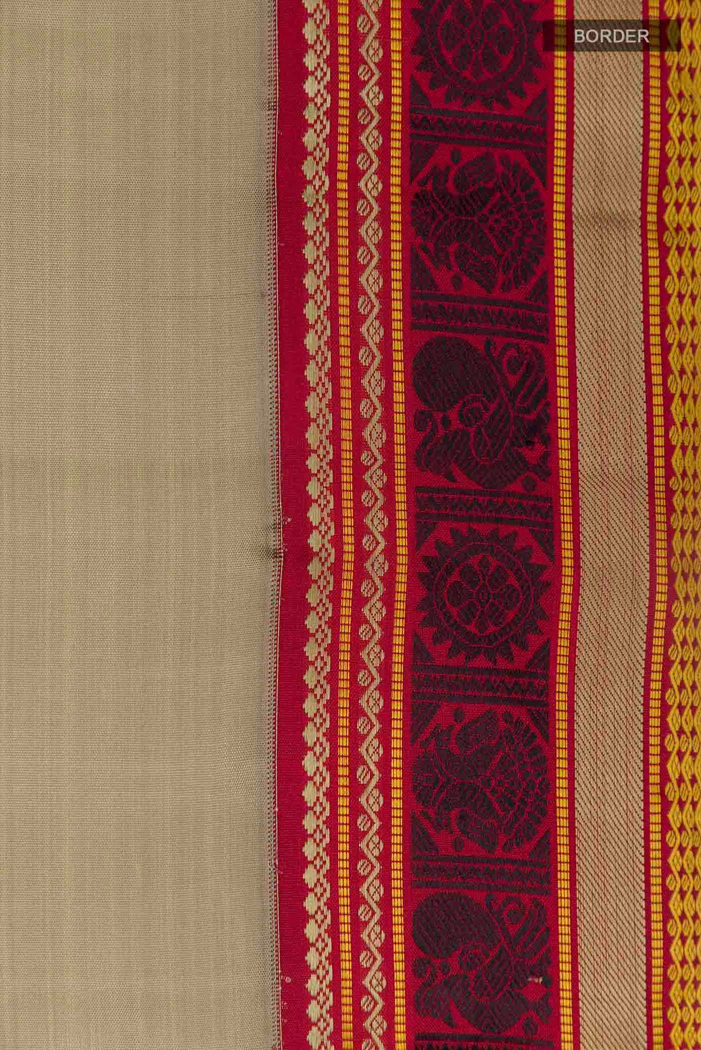 Beige Kanjivaram Silk Saree - Image 3
