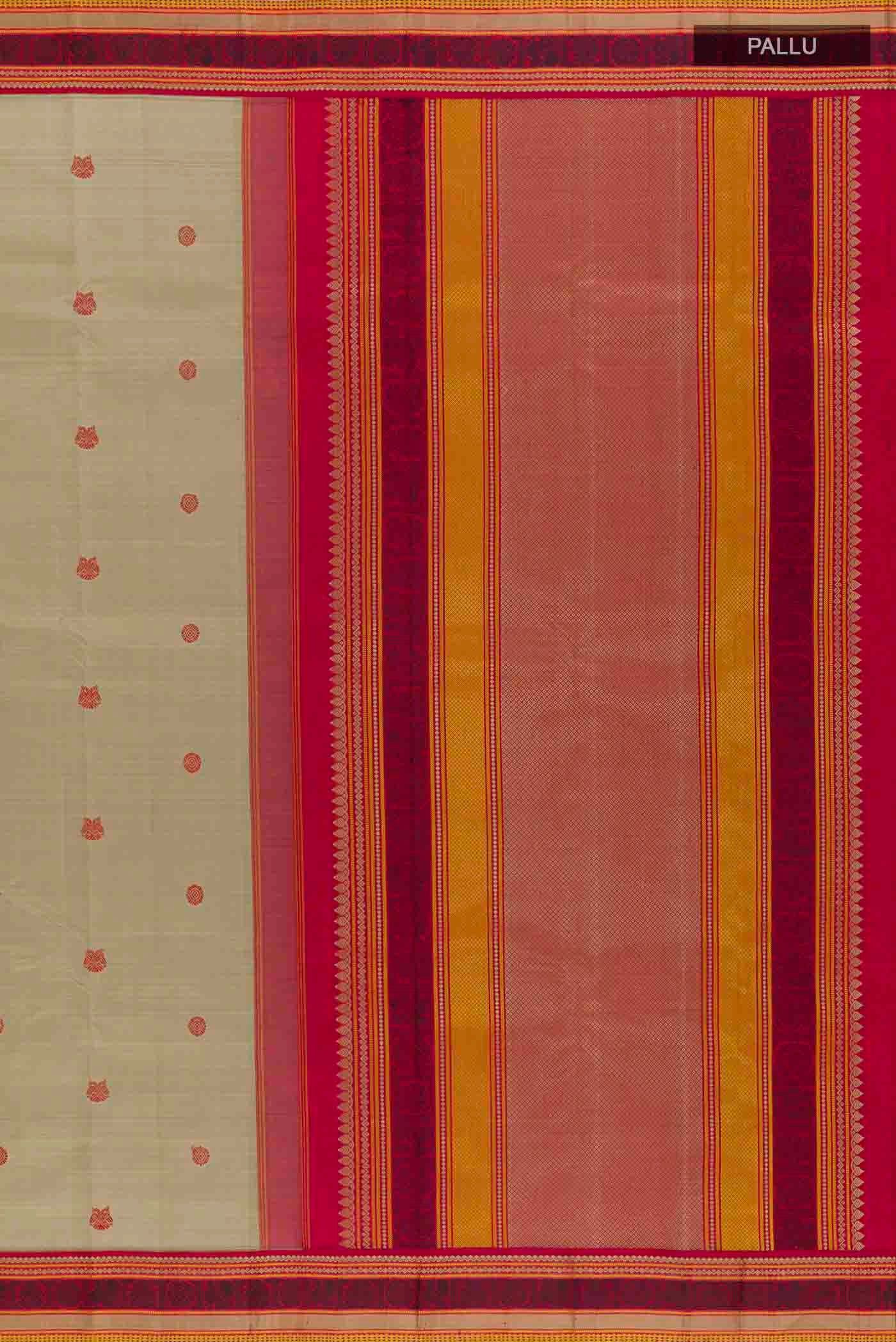 Beige Kanjivaram Silk Saree - Image 7