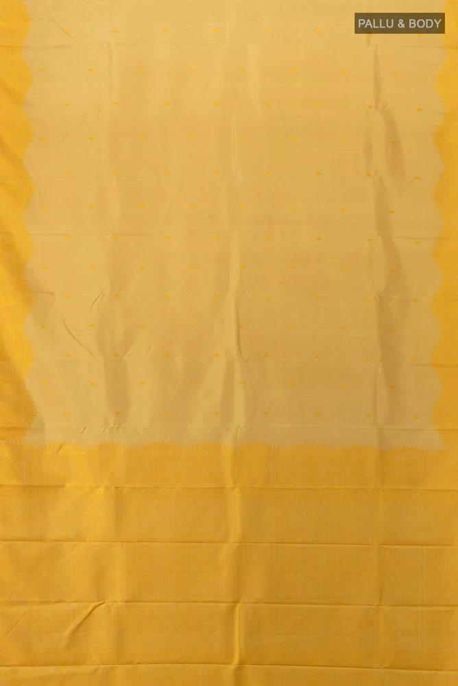 Beige Kanchipuram Silk Saree - Image 5