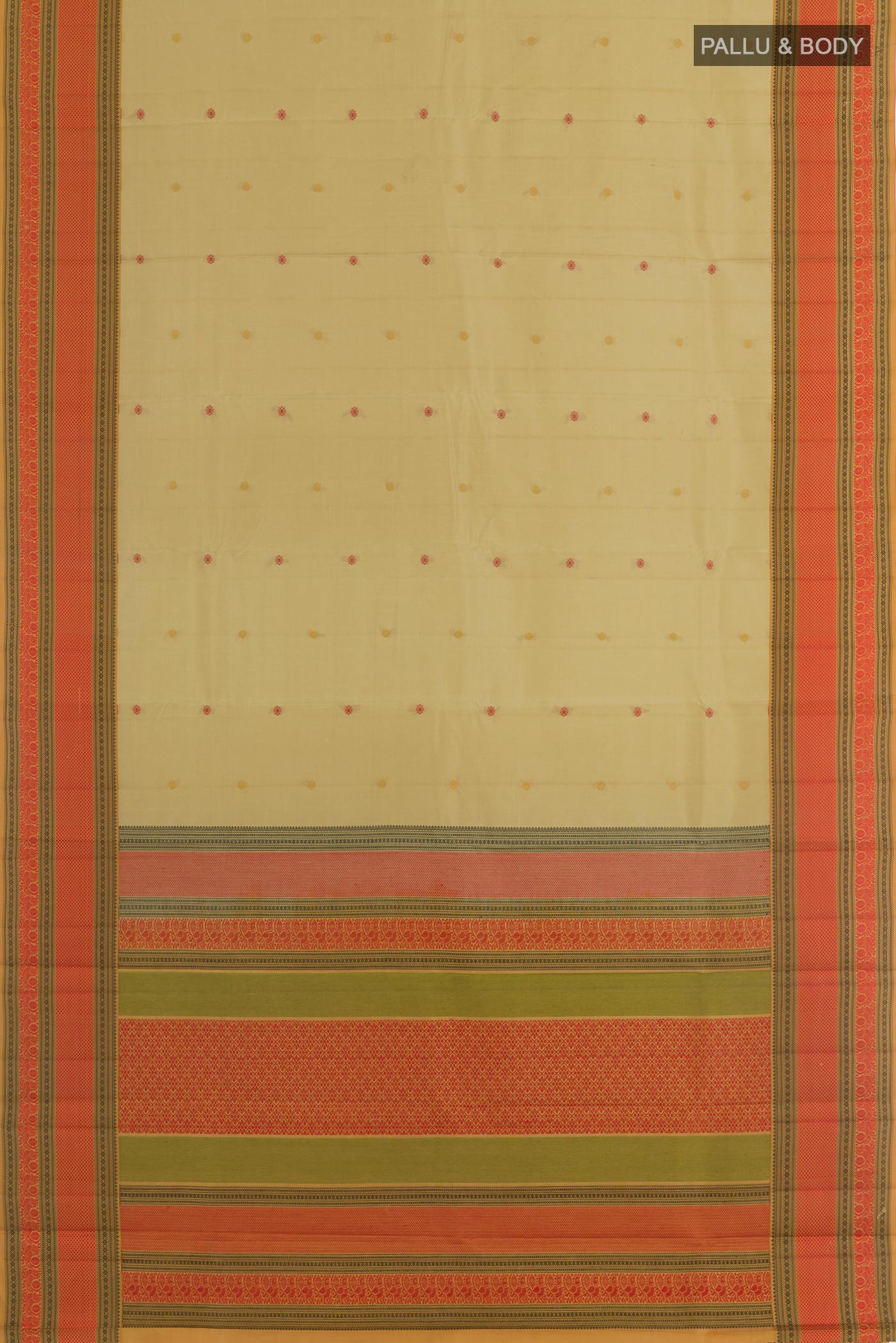 Beige Kanchipuram Silk Saree - Image 3