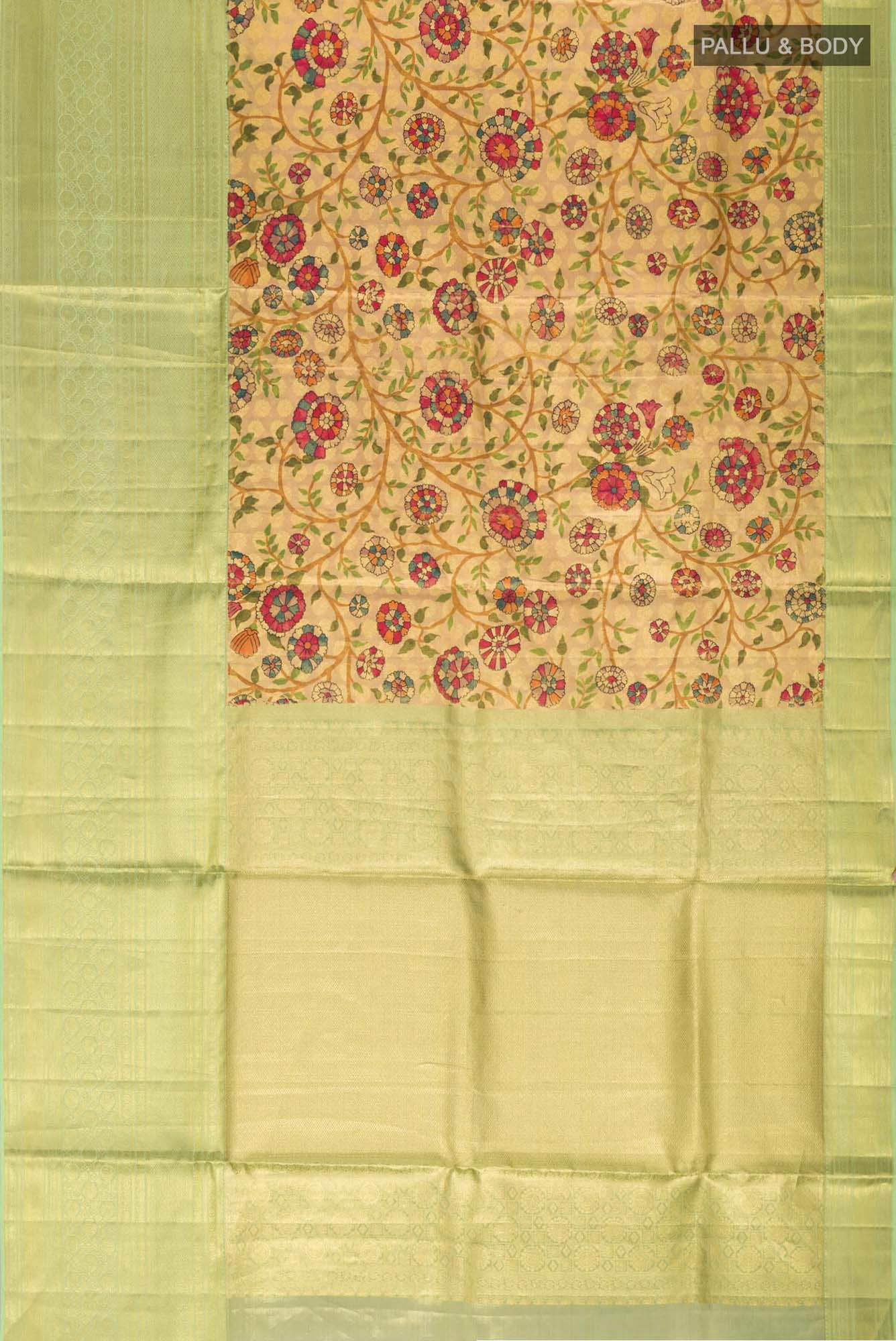 Beige Kanjivaram Silk Saree - Image 4