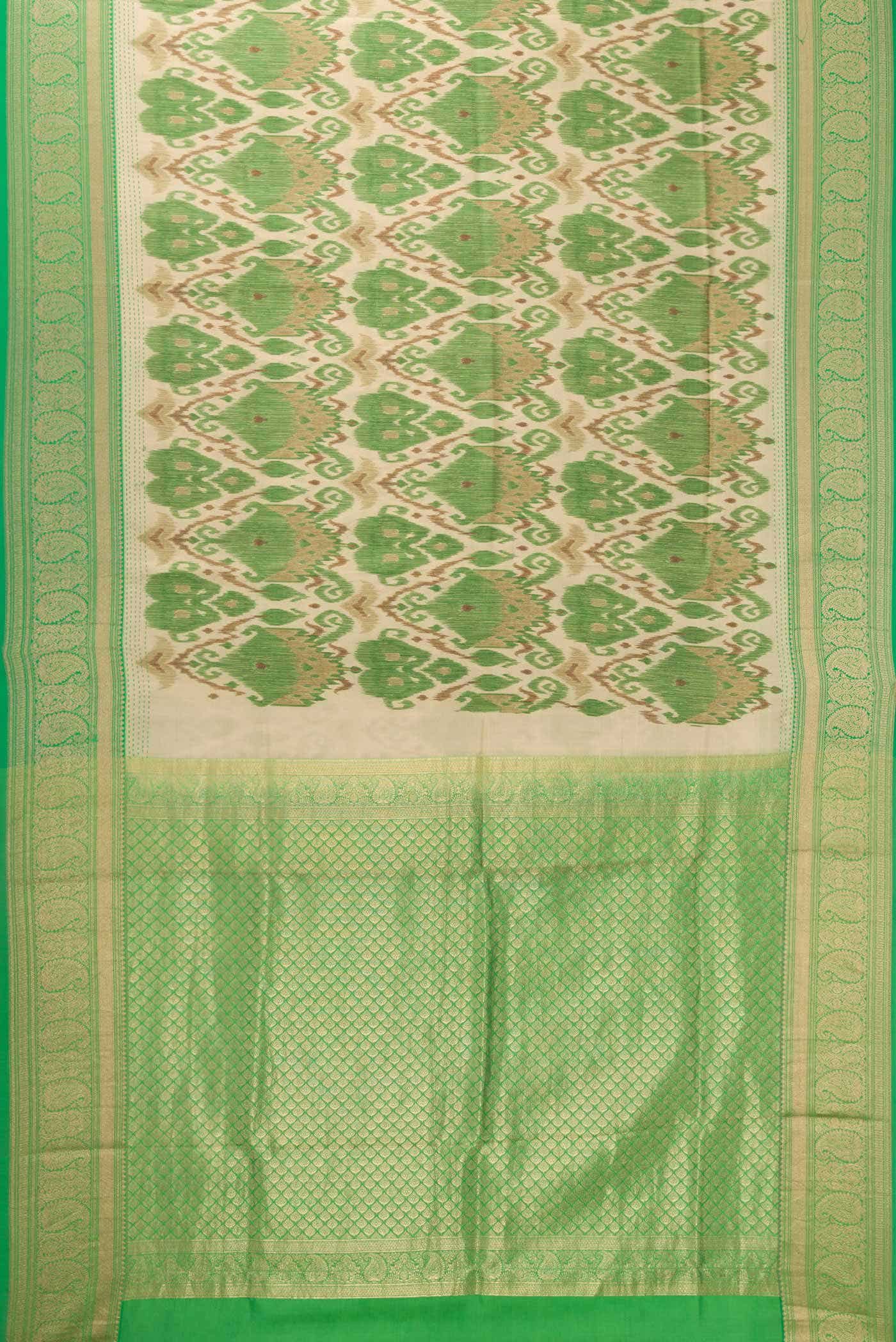 Beige Kanchipuram Silk Saree - Image 4