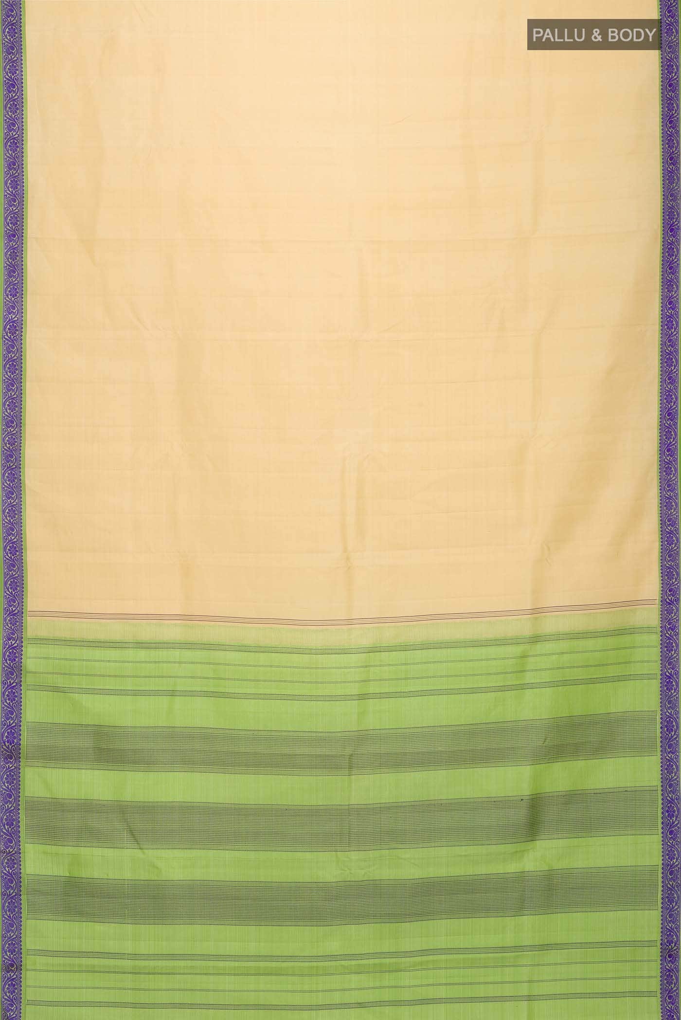 Beige Kanjivaram Silk Saree - Image 4